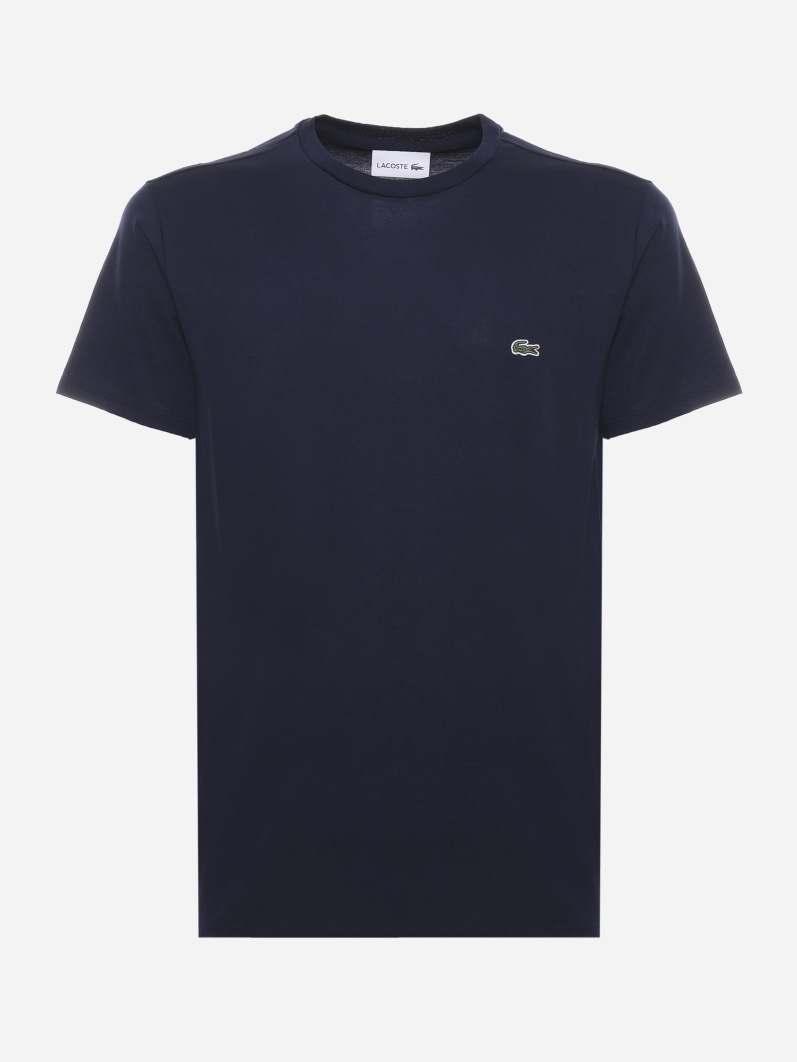 Shop Lacoste Navy Blue T-shirt In Cotton Jersey In Marine