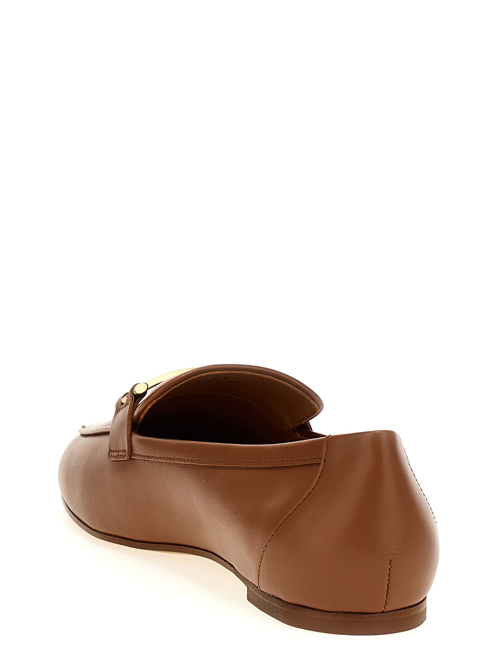 Shop Tod's Horsebit Loafers In Brown