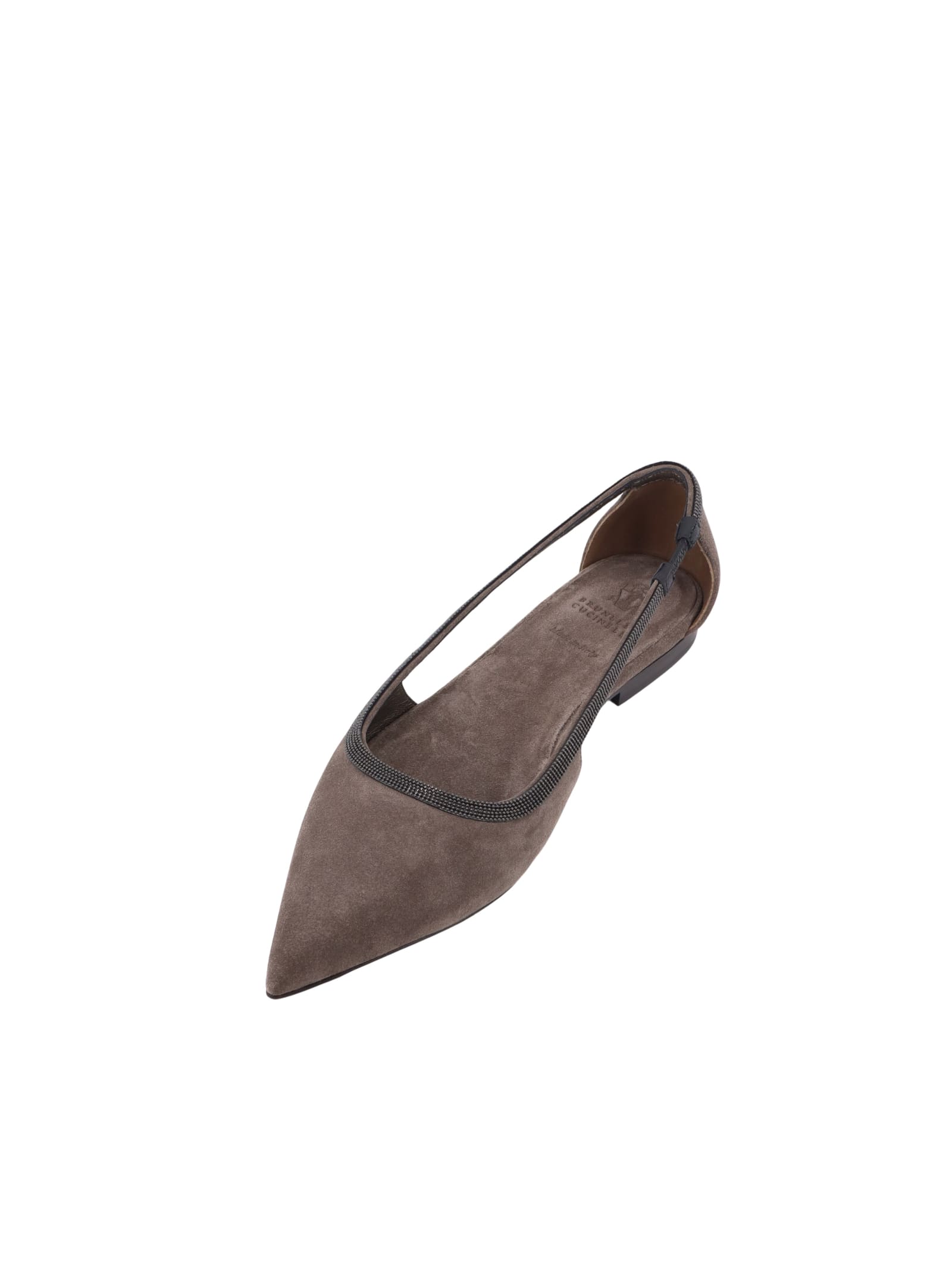 Shop Brunello Cucinelli Ballerinas In Grey