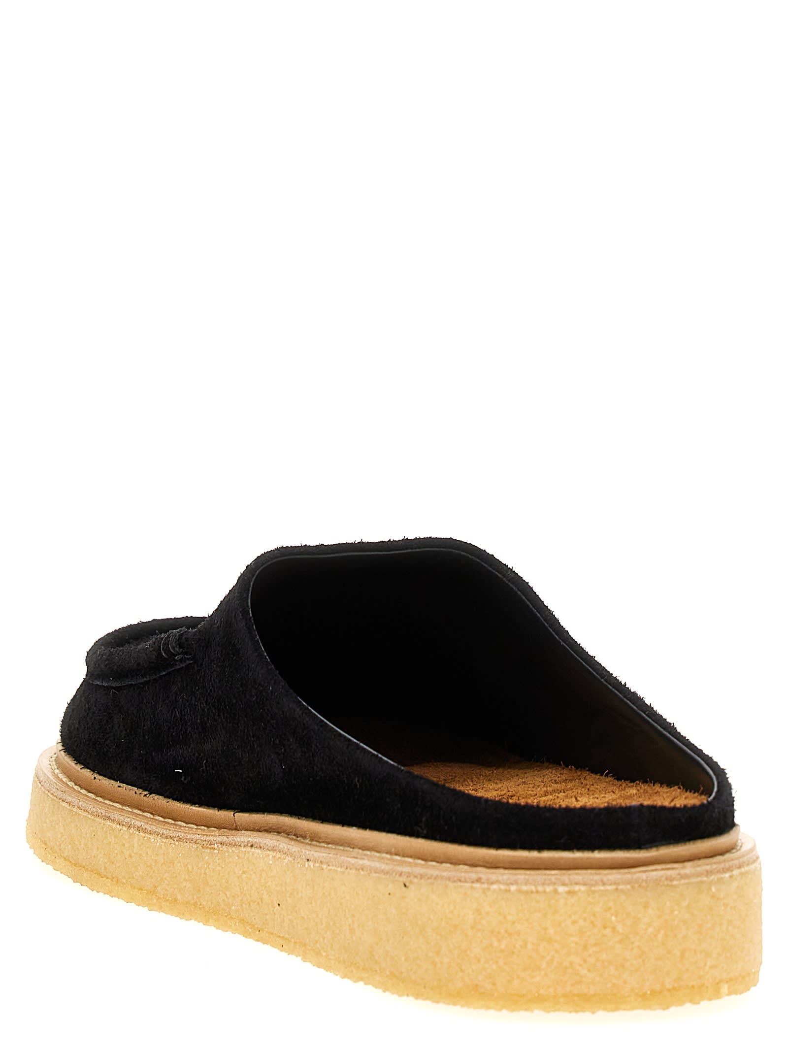 Marni Black Suede Slides In Black