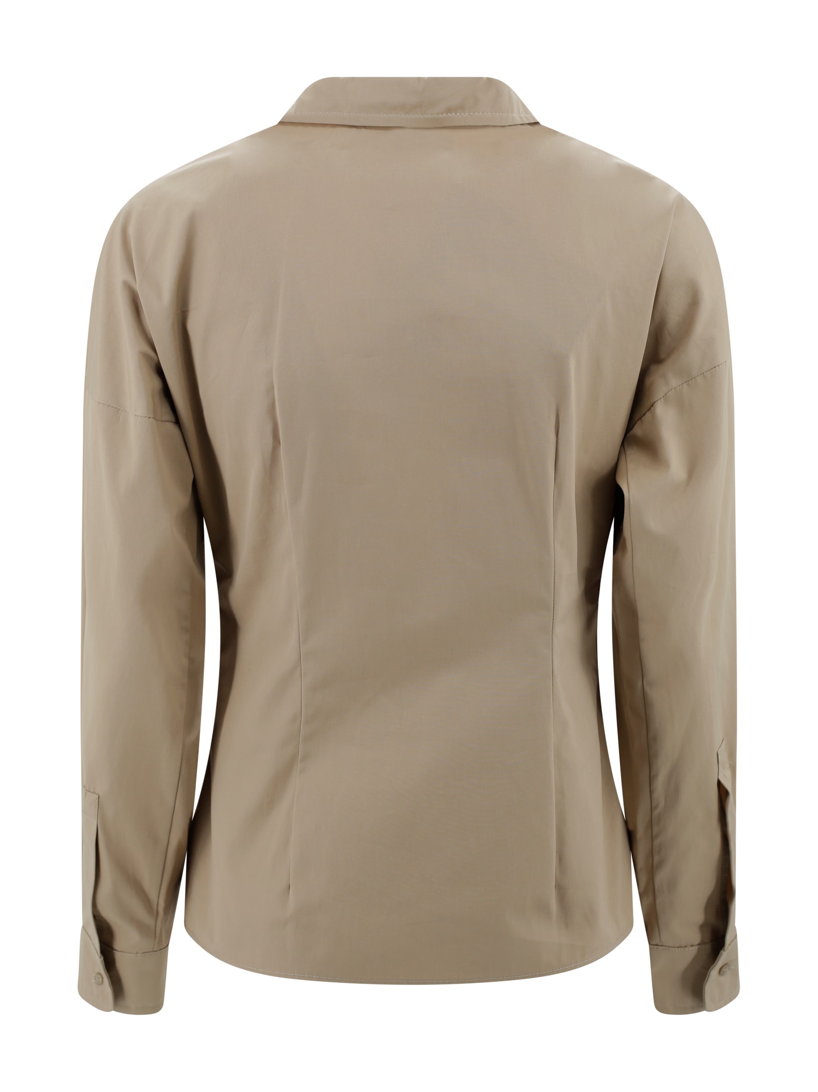 Weekend Max Mara Beige Poplin Skipper Shirt In Beige