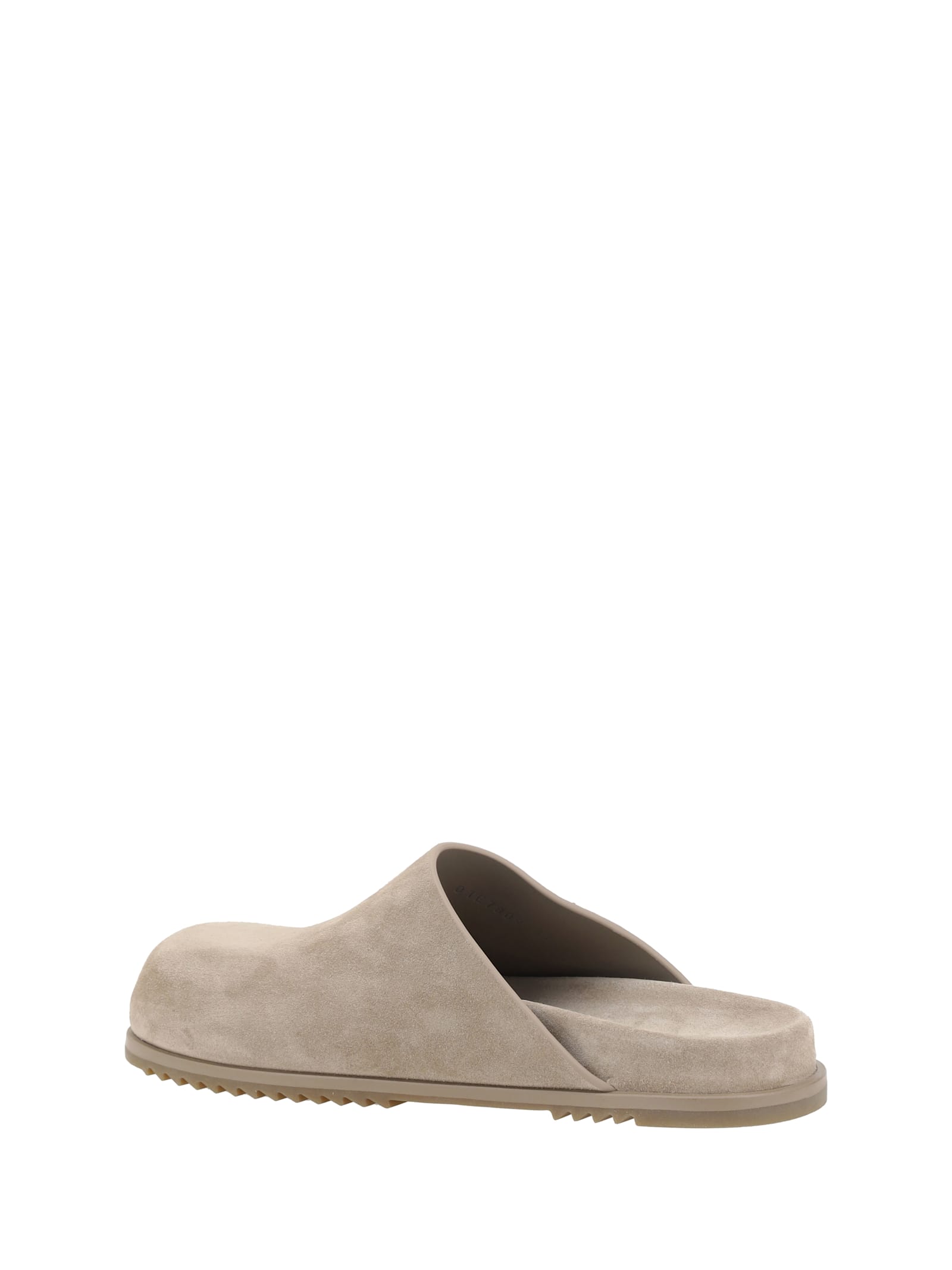 Rick Owens Suede Mules Round Toe In Flesh