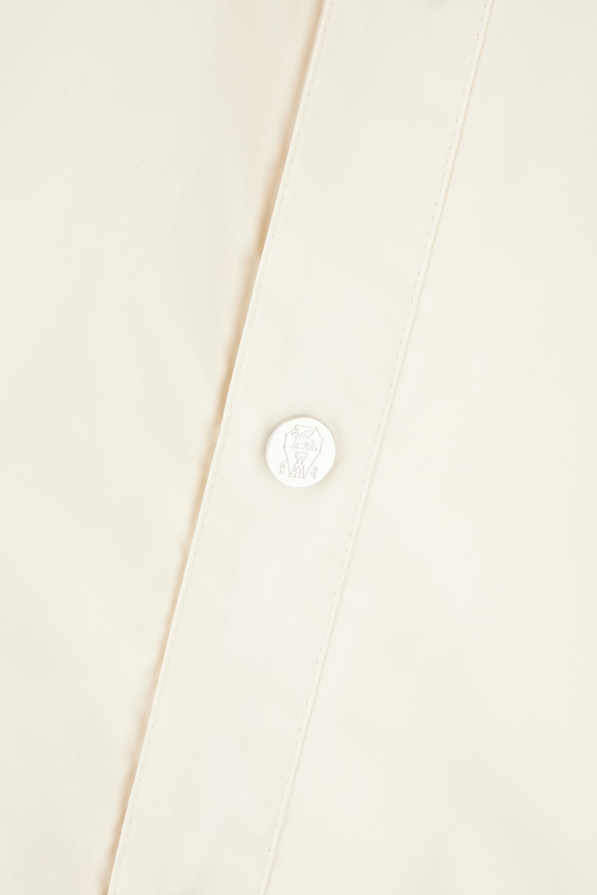 Brunello Cucinelli Men Shirt-style Outerwear Unlined In Water-repellent Microfibre With Heat Tapes In Off White