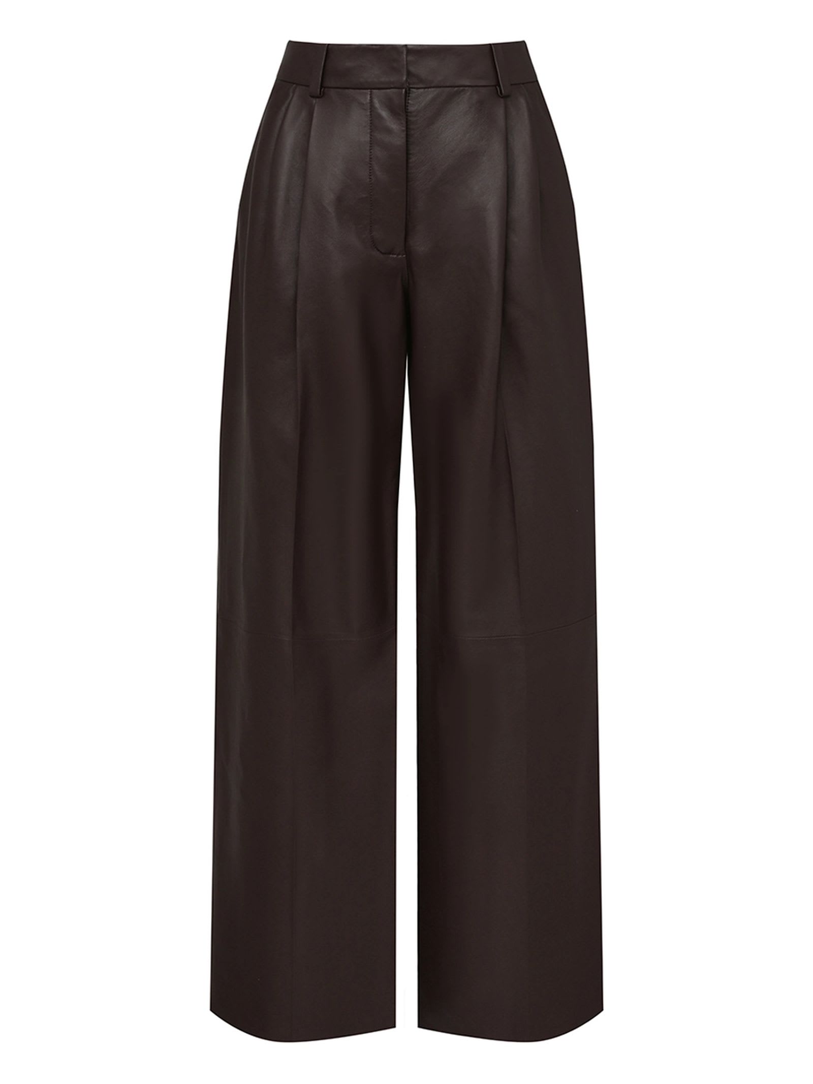 ZIMMERMANN ILLUSTRATION LEATHER PANT IN MAHOGANY 