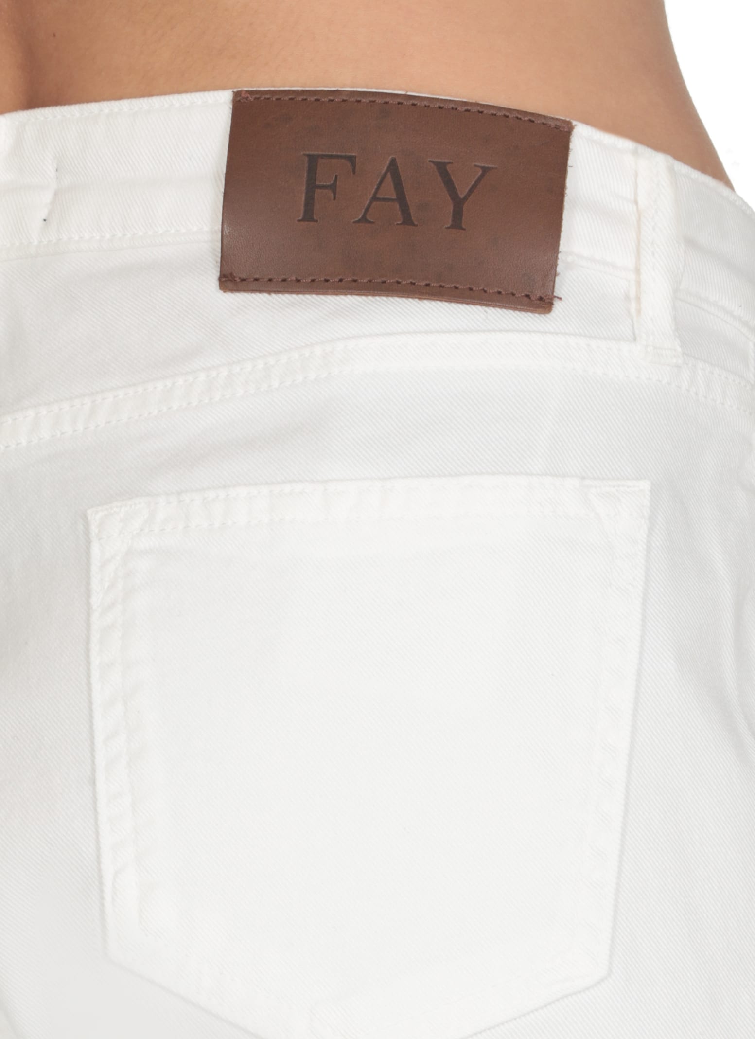 Shop Fay Cotton Pants  In White