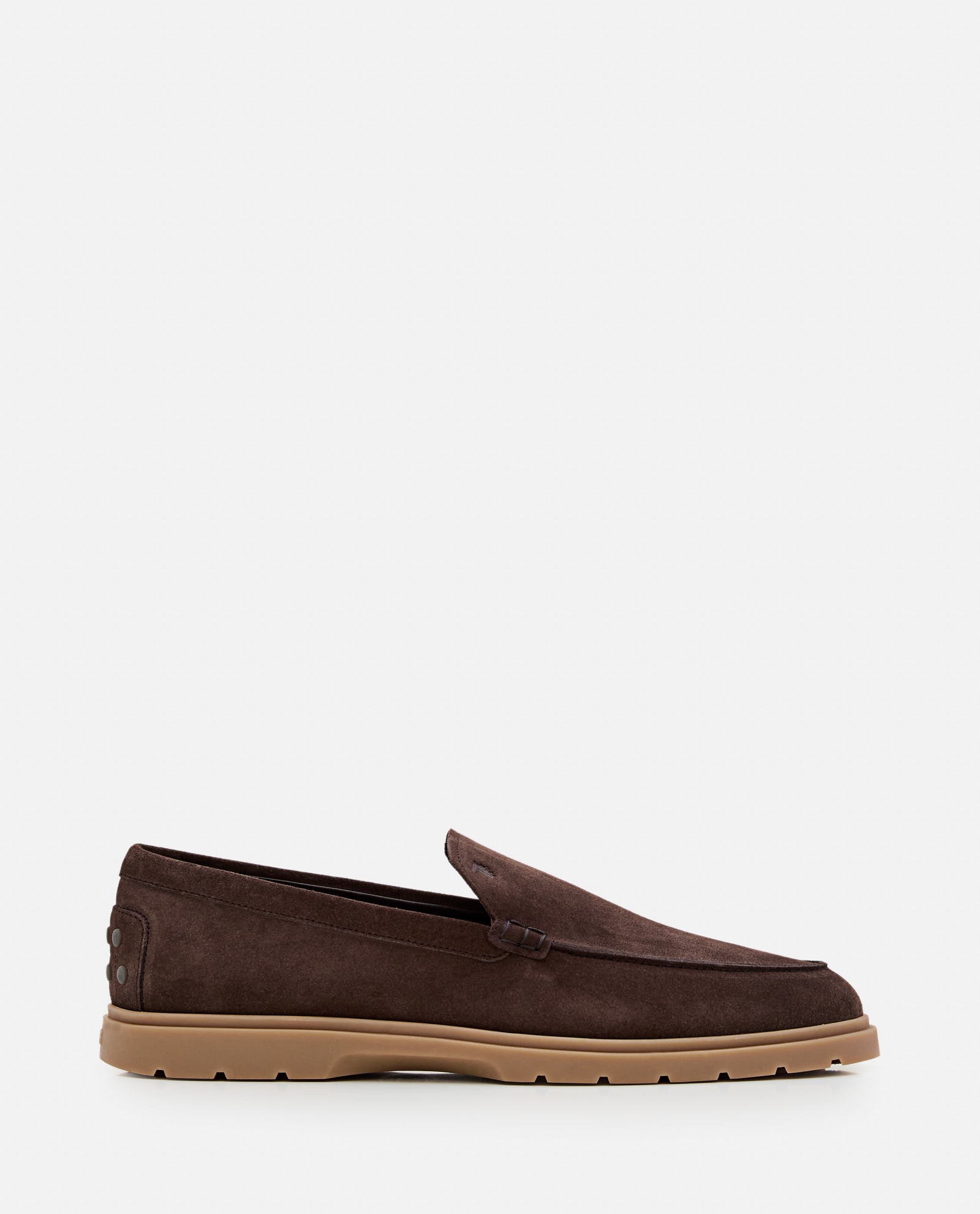 Shop Tod's Mocassino Suede Marrone In Brown