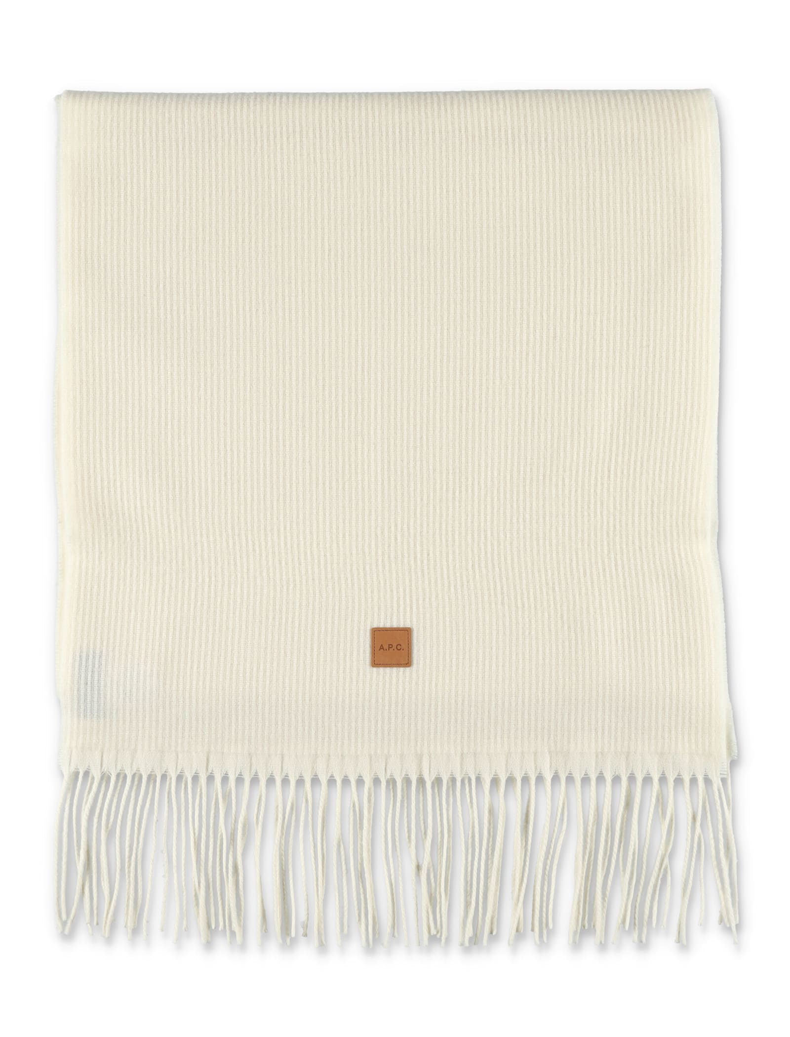 Apc A.p.c. Aria Wool Scarf With Logo In Neutral