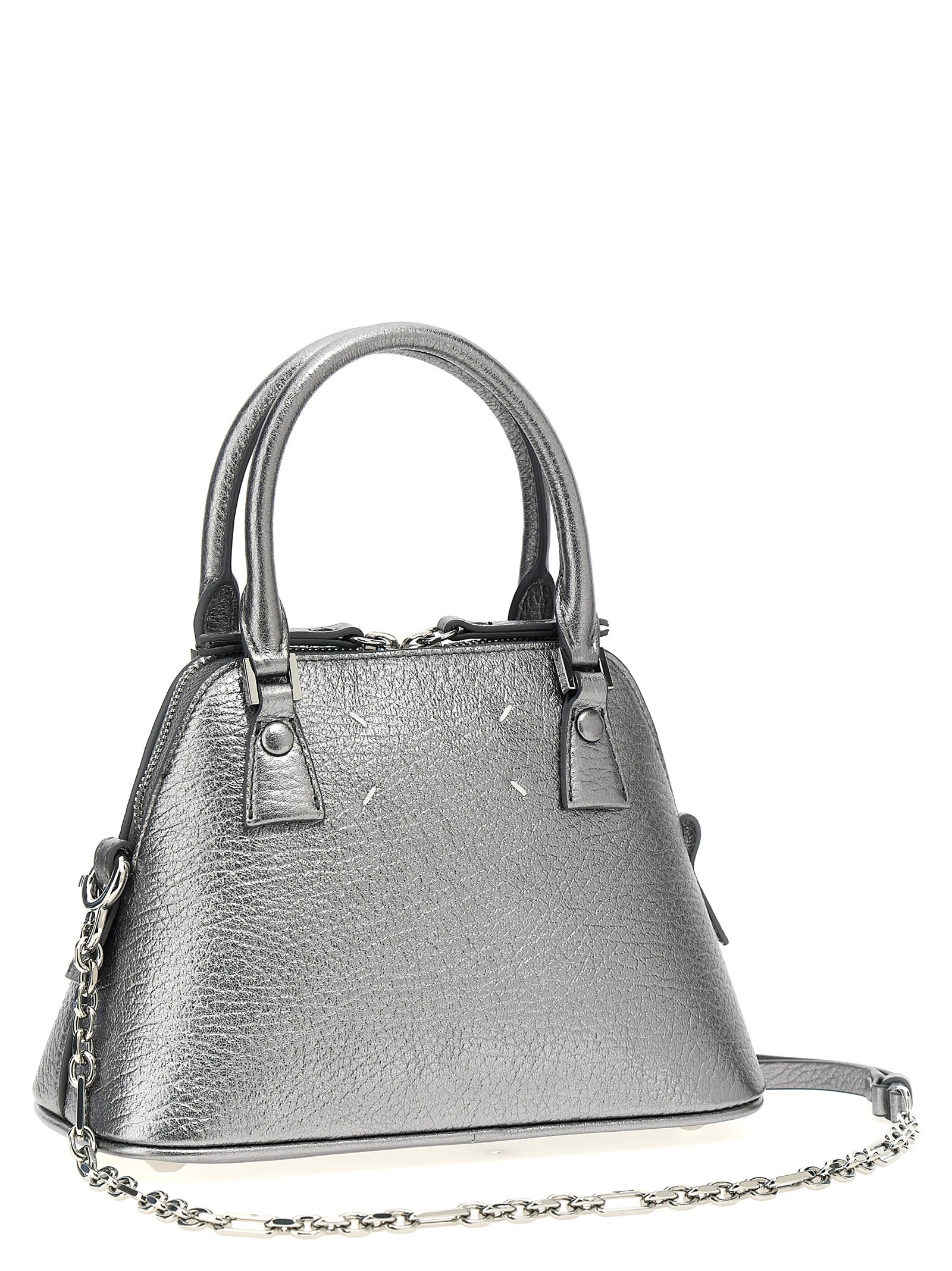 Shop Maison Margiela 5ac Classique Micro Handbag In Argento