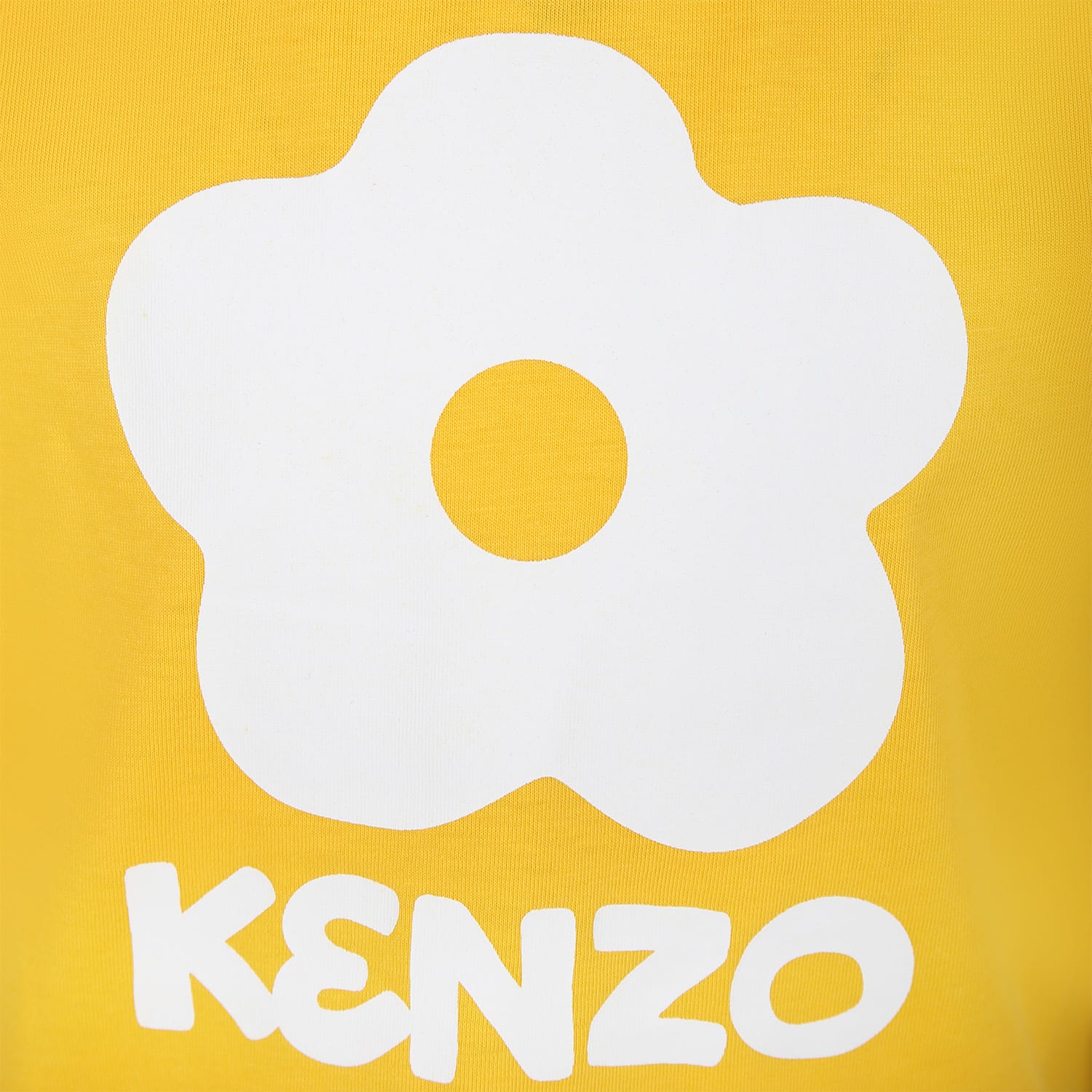 Shop Kenzo Yellow T-shirt For Girl With Flower In Giallo