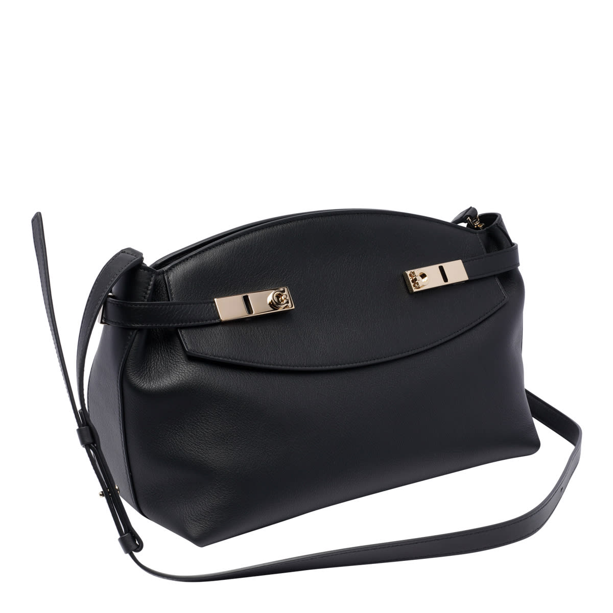 Shop Ferragamo Large Hug Clutch In Black