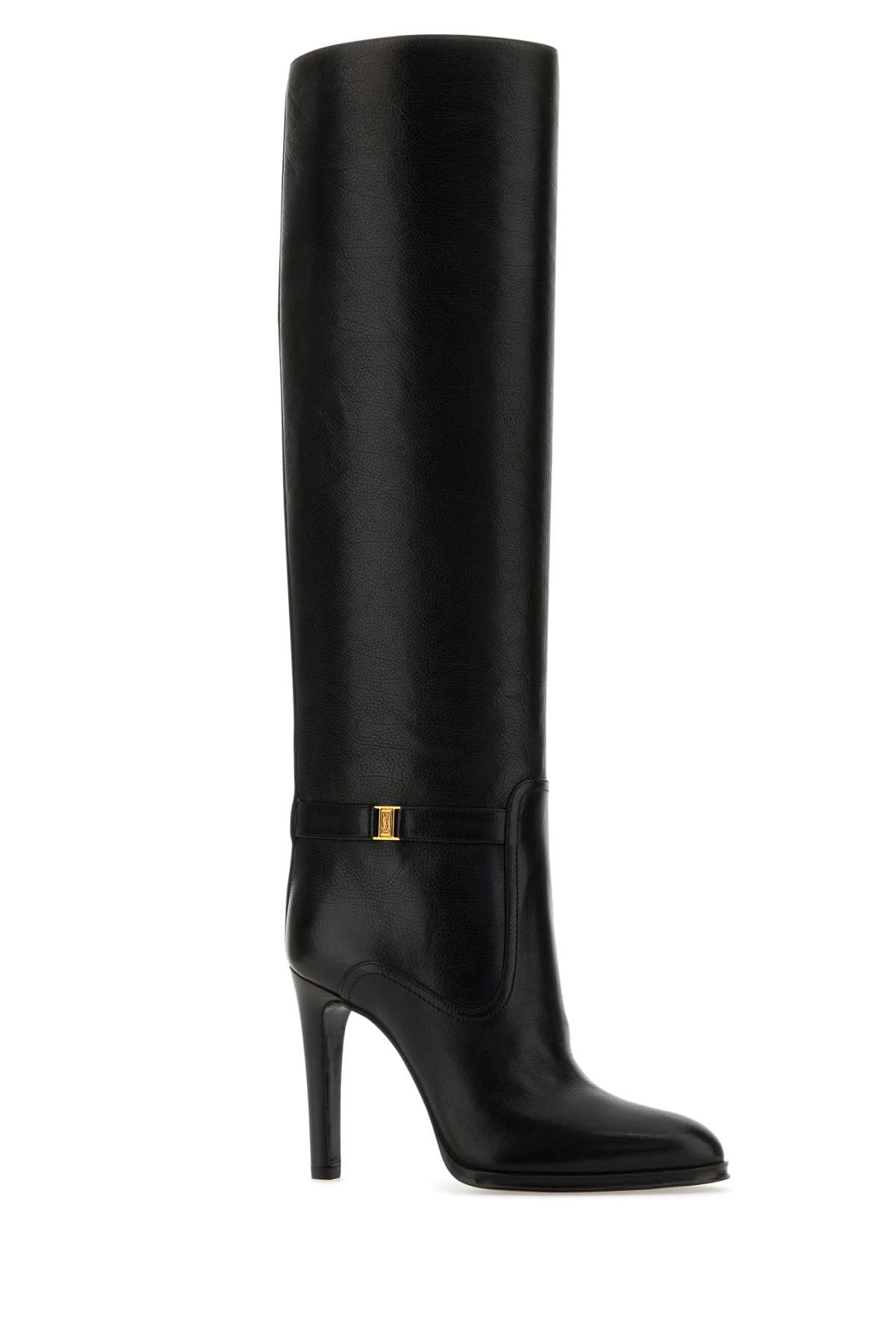 Shop Saint Laurent Black Leather Diane Boots In Nero