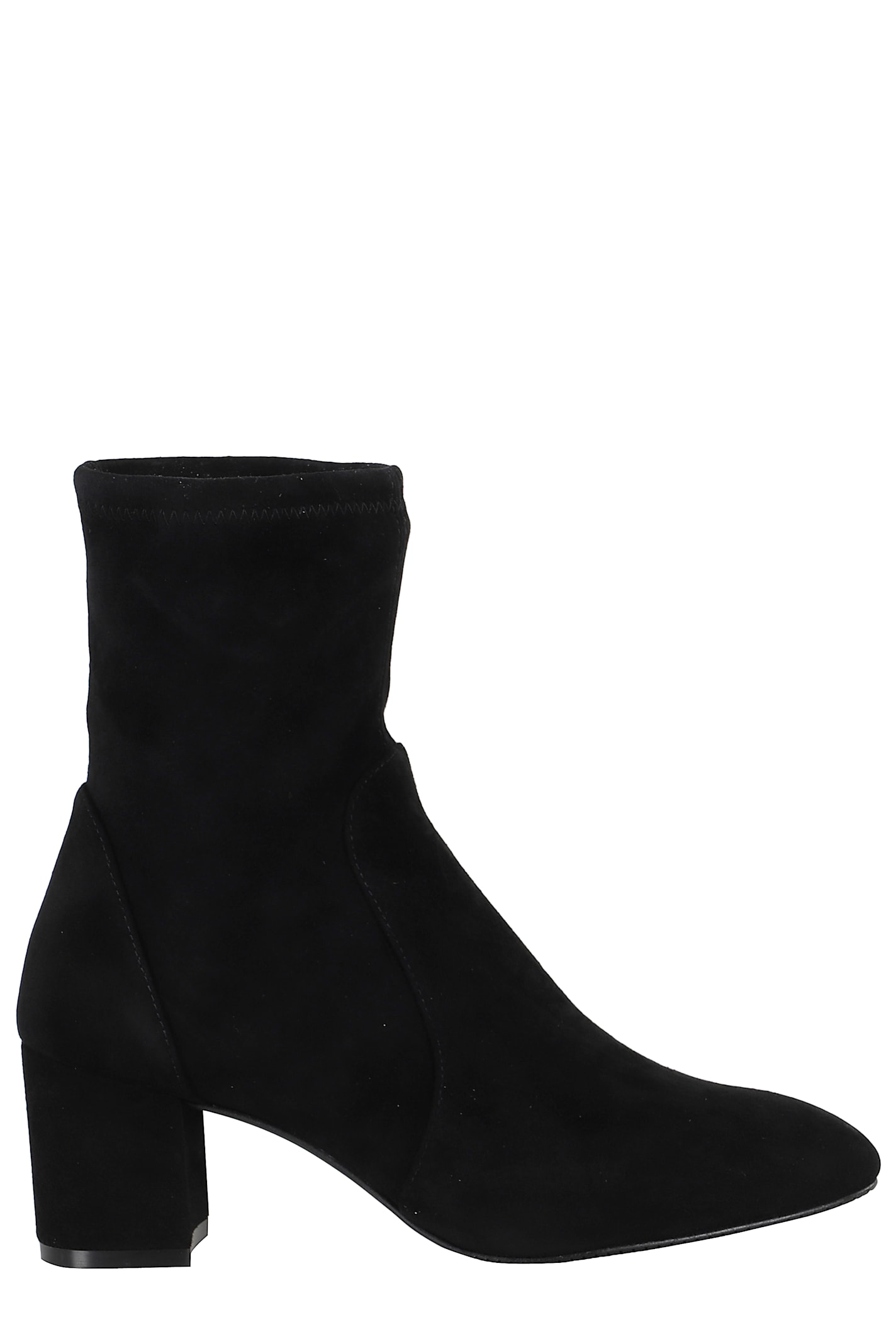 Stuart Weitzman Yuliana 60 Suede Leather Ankle Boot In Black
