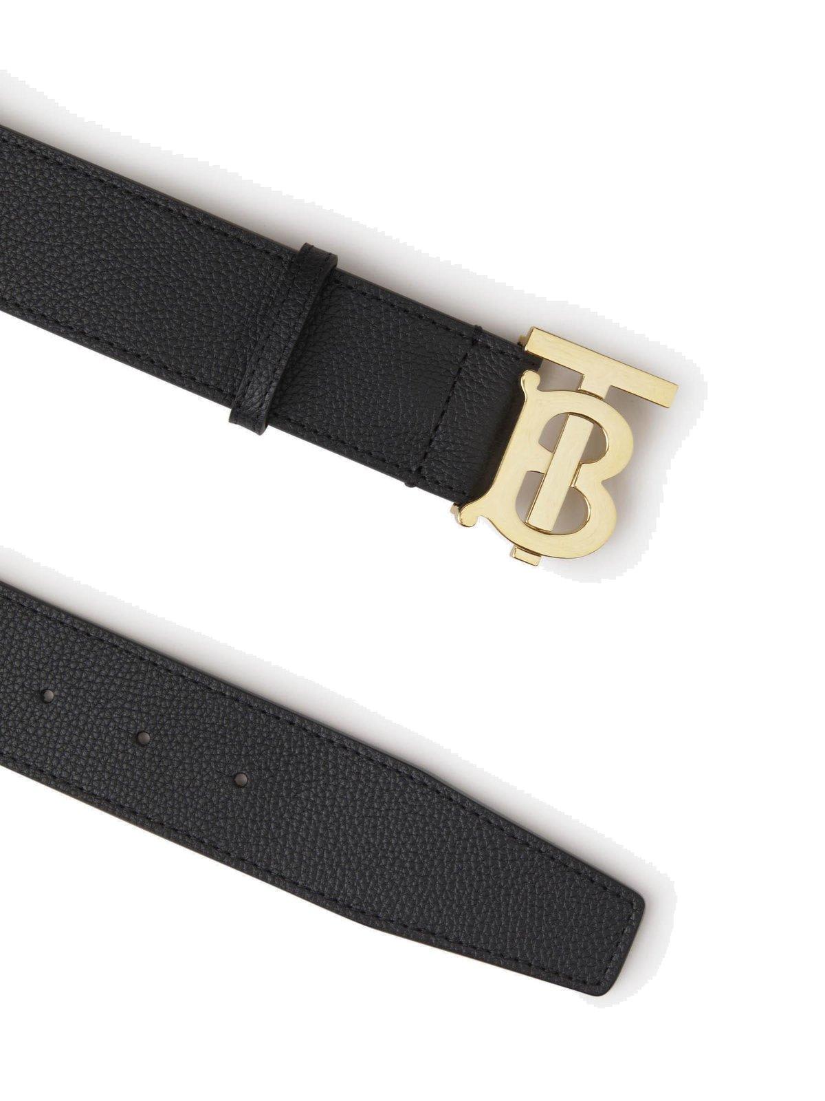 Shop Burberry Logo Buckled Reversible Belt