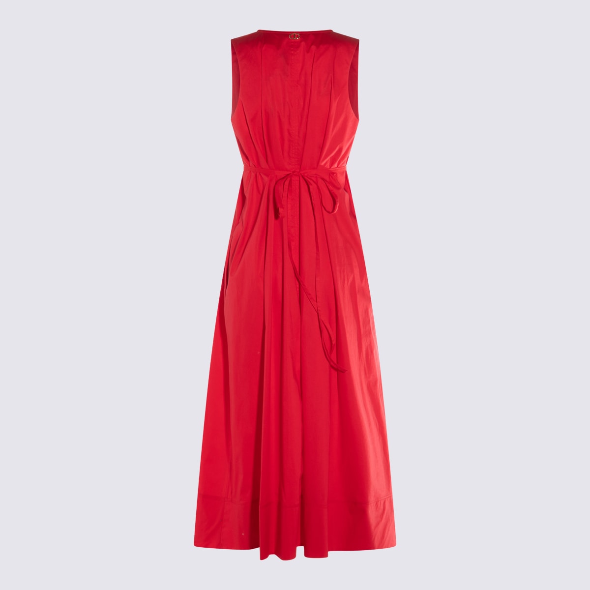 Shop Twinset Red Coton Midi Dress