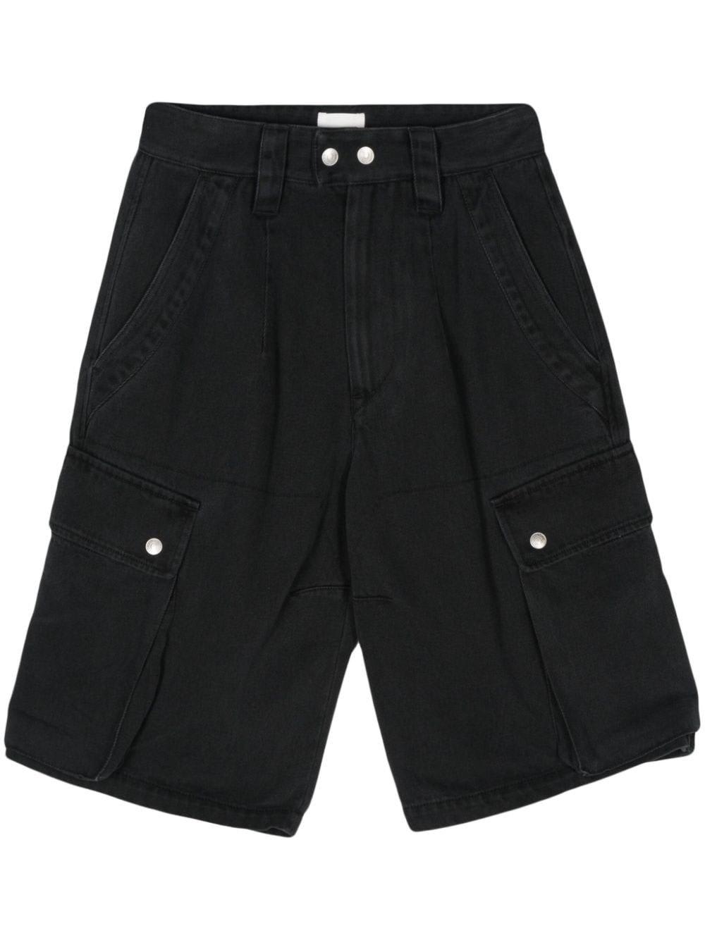 Shop Isabel Marant Mid-rise Loose-fit Cargo Shorts In Black