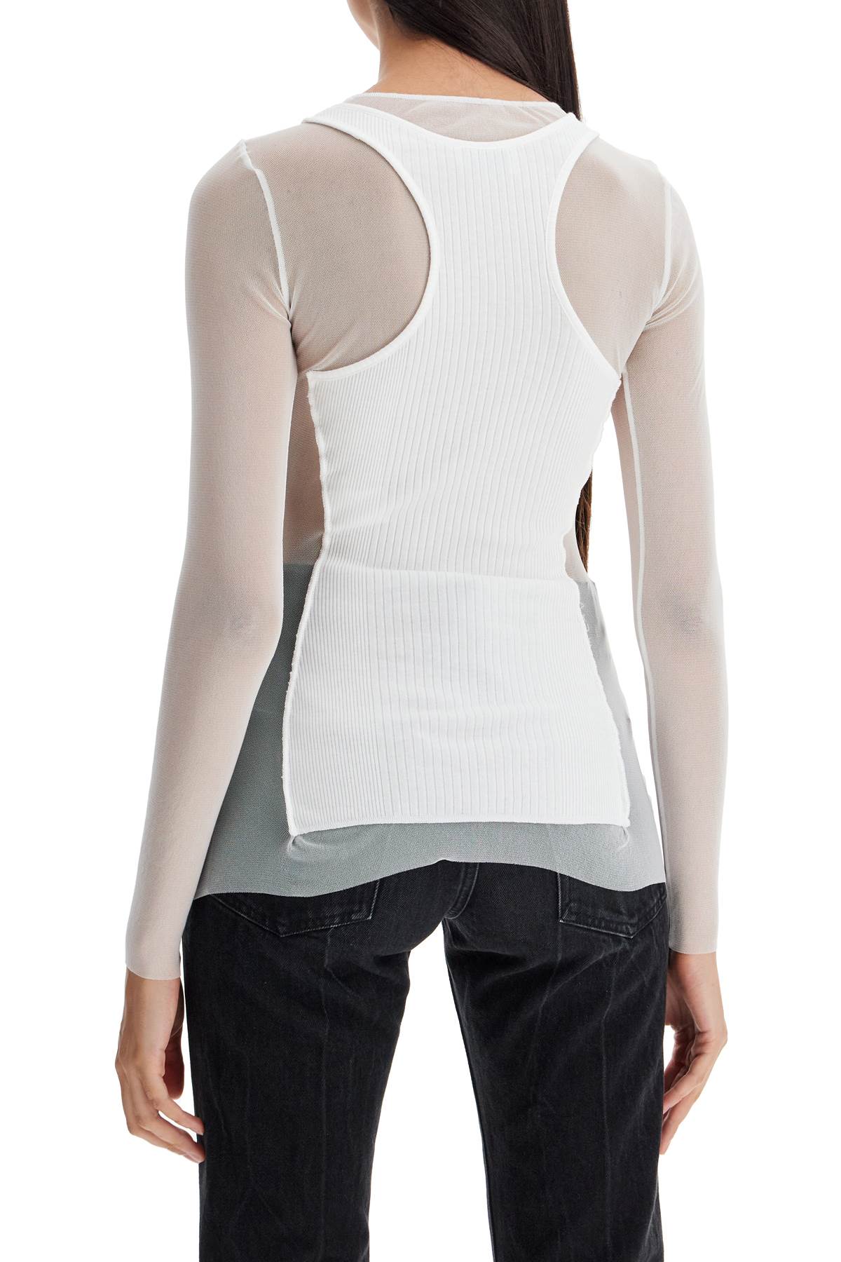 Shop Jean Paul Gaultier Petit Grand Top In Tulle And In White/white (white)