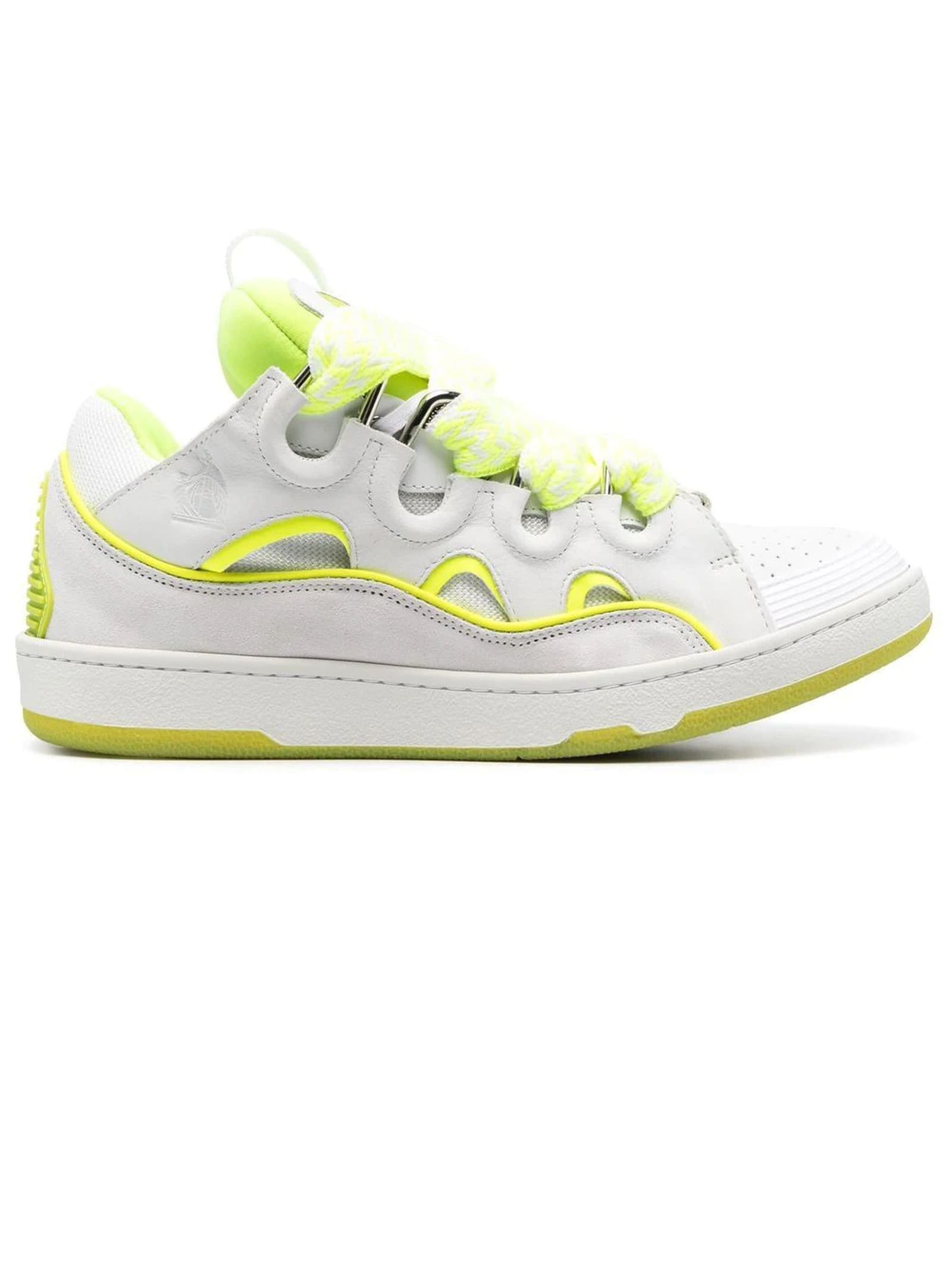 LANVIN CURB SNEAKERS IN WHITE LEATHER