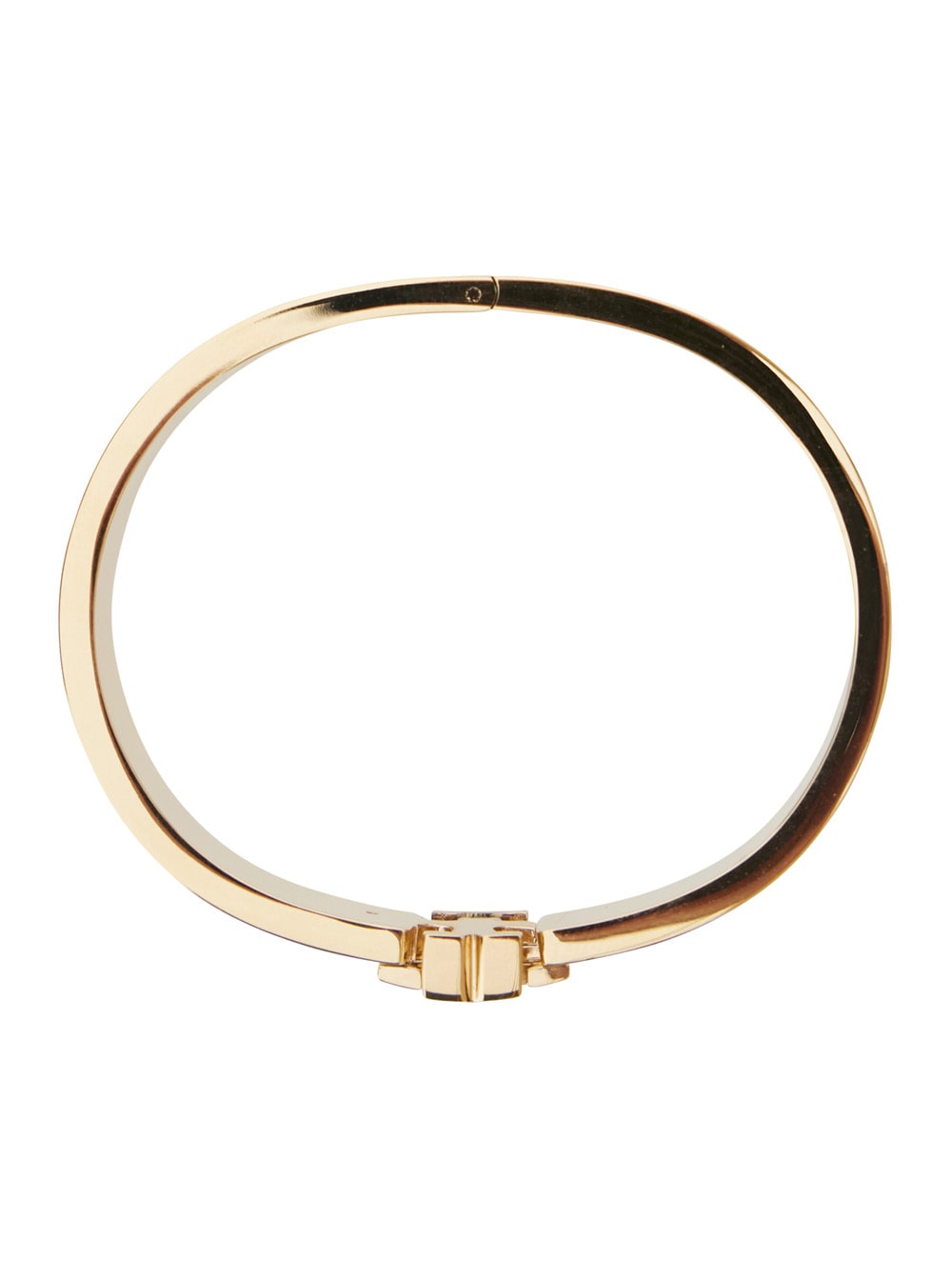 Tory Burch Kira White Bracelet With Logo Plaque Closure In 18k Gold-plleated Brass Blend Woman In White