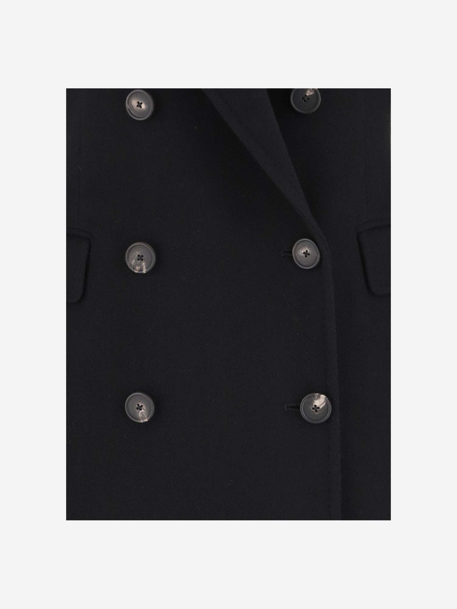 Shop Tagliatore Wool And Cashmere Double-breasted Coat In Black