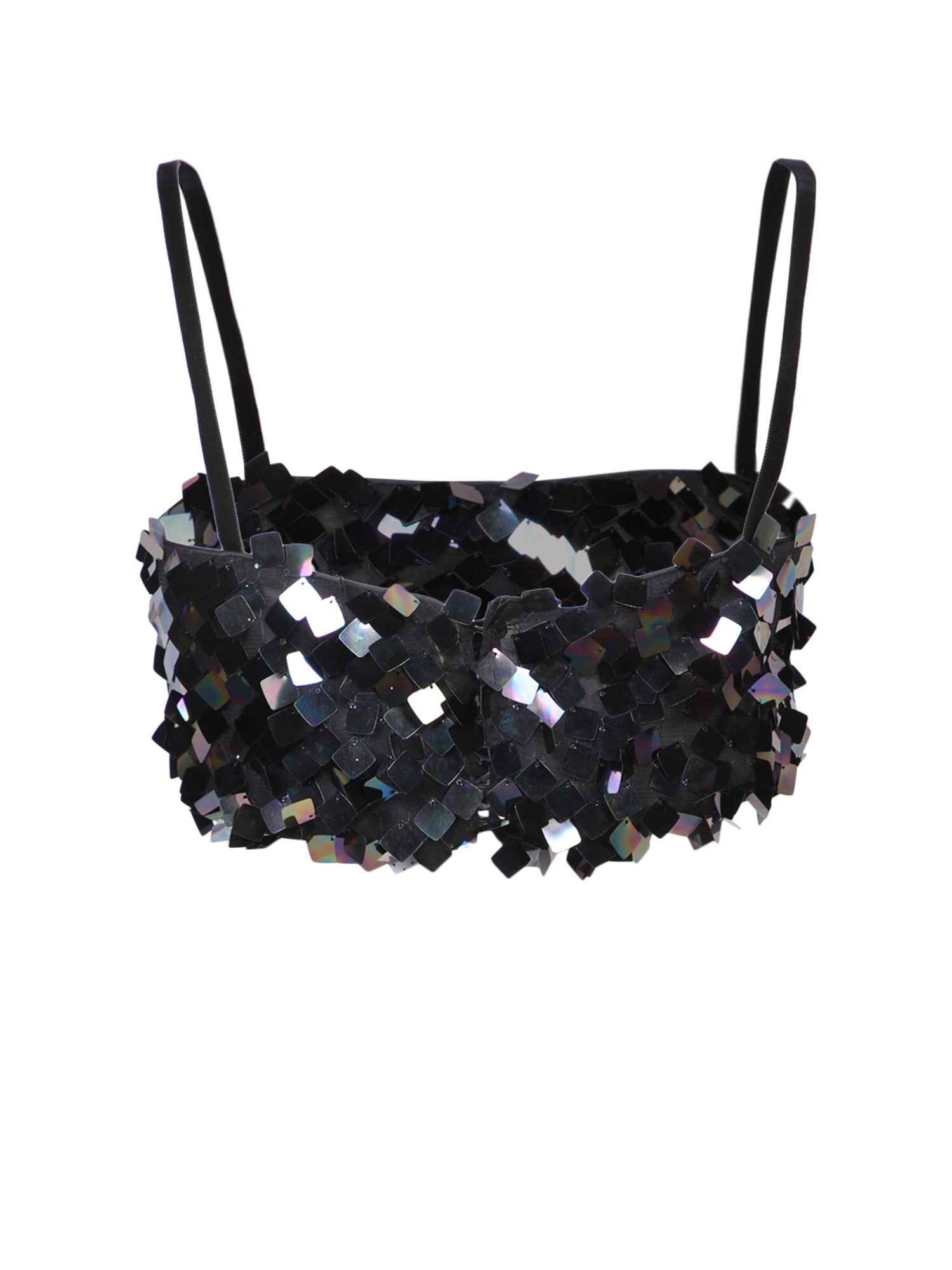 Shop Amen Black Sequined Bra Top