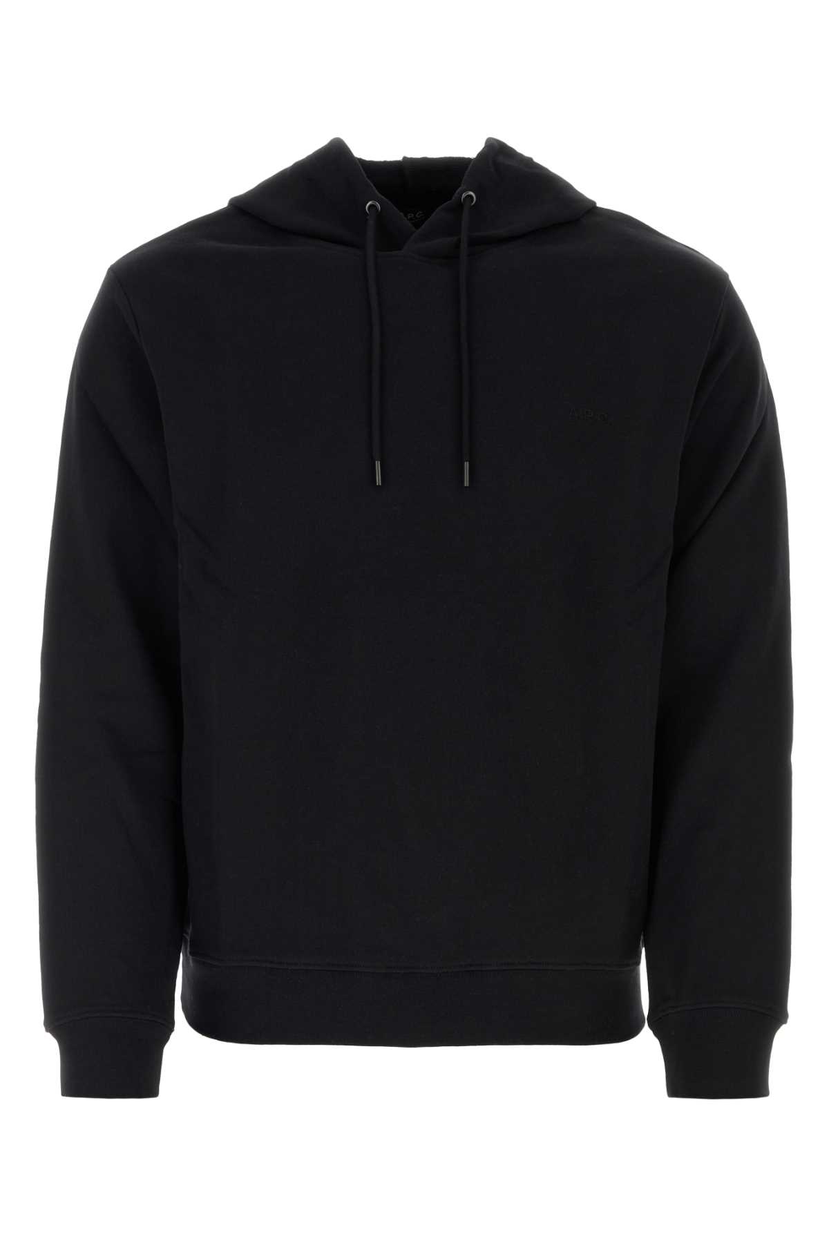 Shop Apc Black Cotton Sweatshirt In Noir