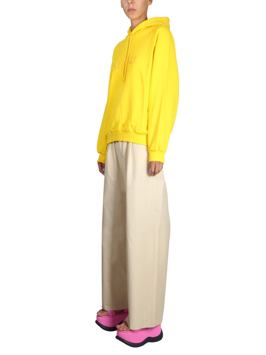 Shop Sunnei Cotton Sweatshirt In Yellow