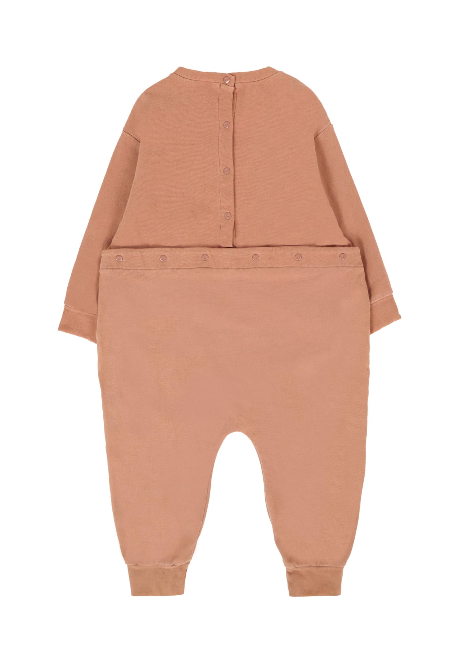 Douuod Beige Babygrow For Baby Girl With Logo In Brown