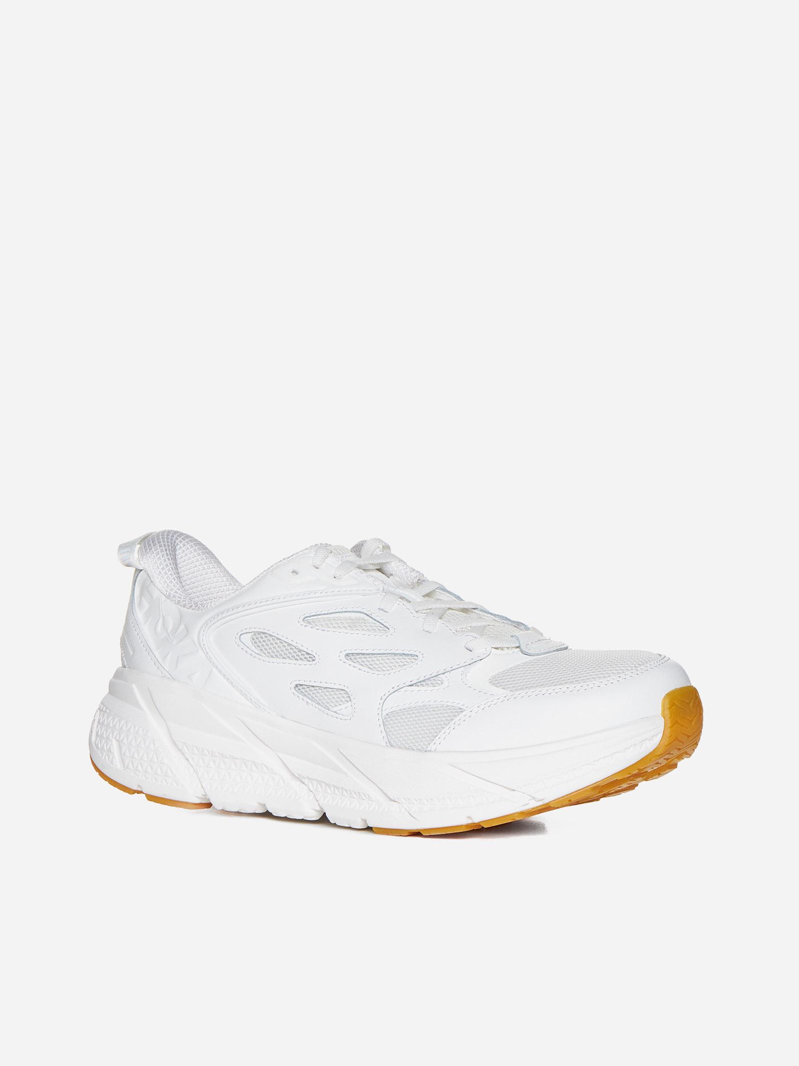 Shop Hoka Clifton L Athletics Sneakers In Wwh White / White