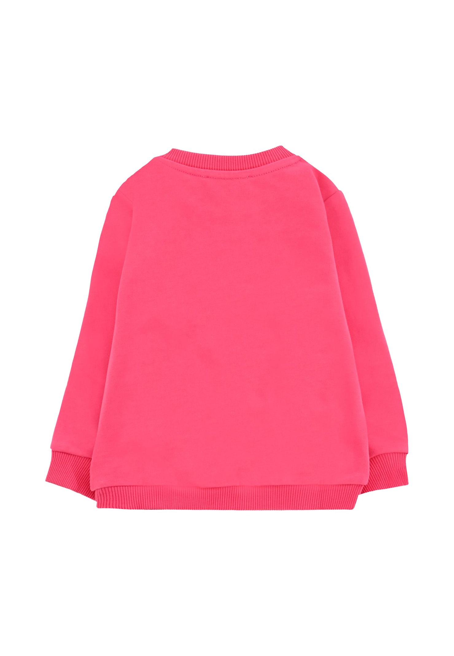 Moschino Fuchsia Sweatshirt For Baby Girl With Teddy Bear In Pink