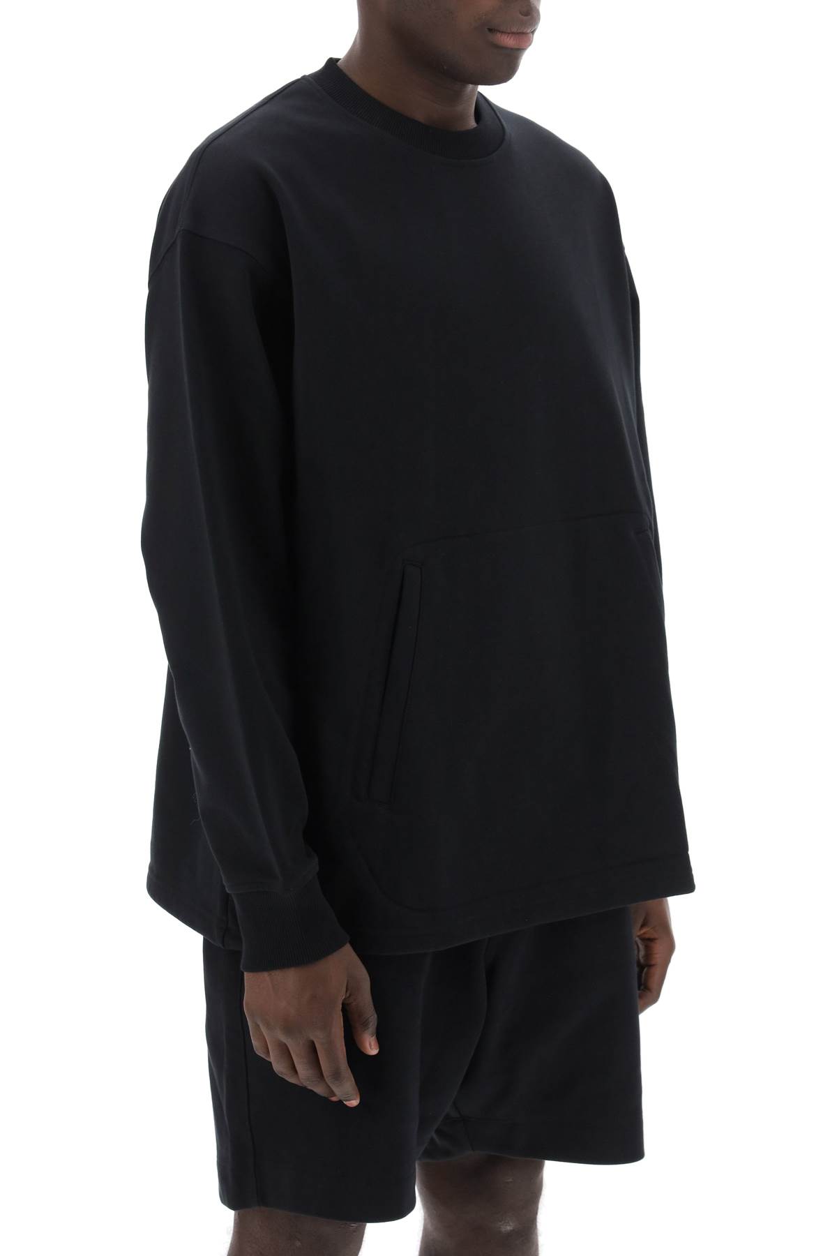 Shop Y-3 Oversized Cotton Blend Sweat In Black (black)