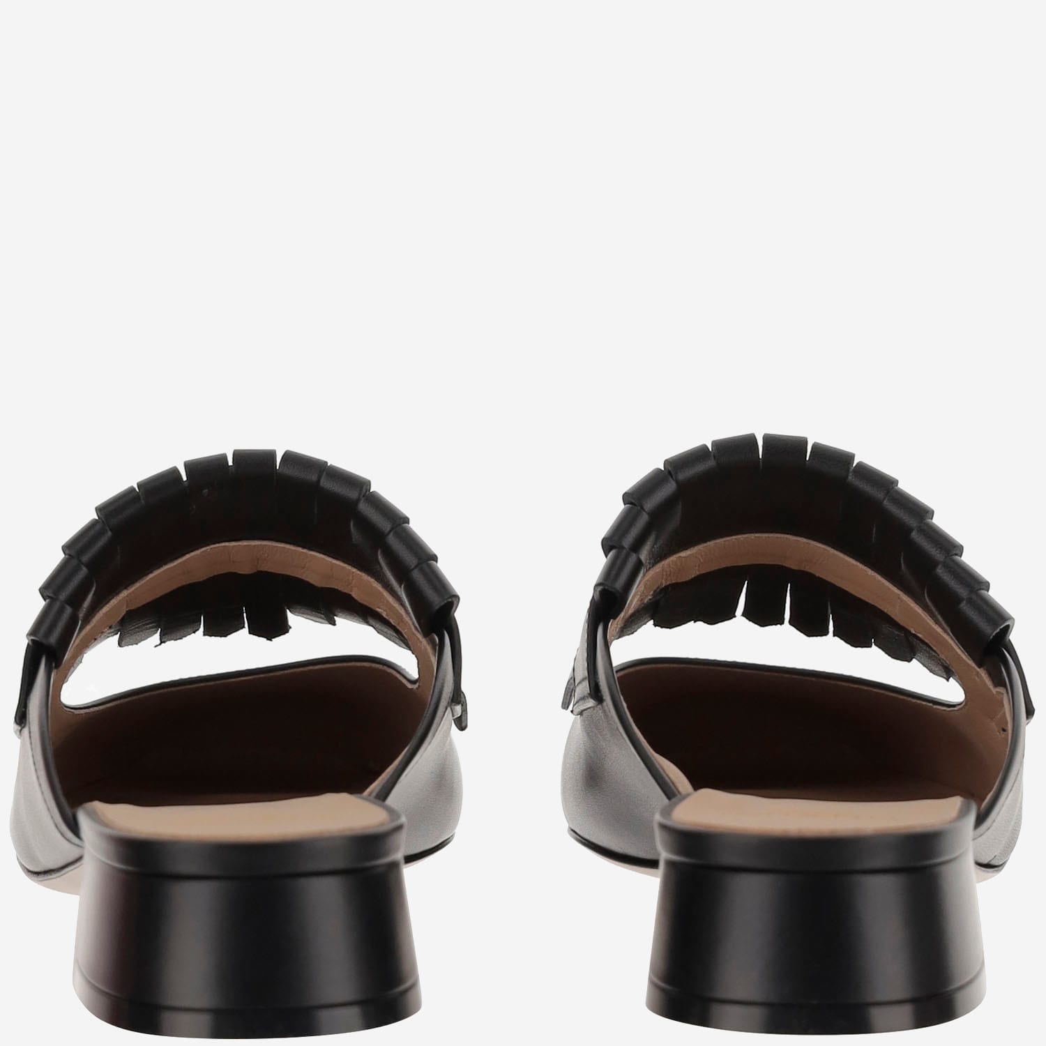 サンダル・ミュール VALENTINO Black leather VLogo Signature slippers Valentino Valentino VLogo Signature Slip-On Slides - Sandals