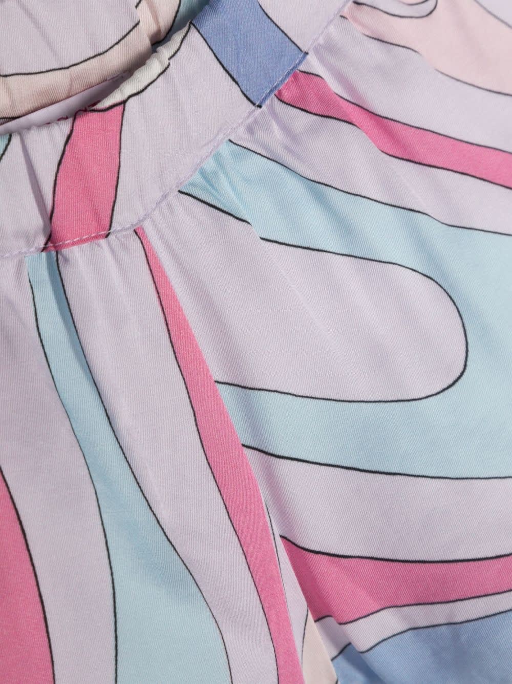 Shop Pucci Shorts With Light Blue/multicolour Iride Print