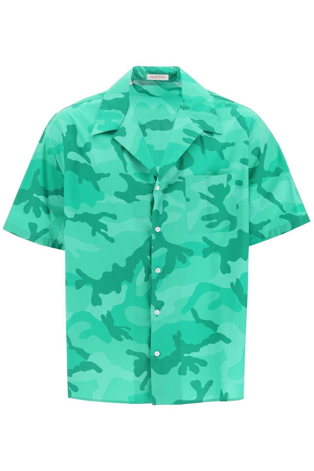 Valentino Camouflage Printed Short-sleeved Shirt