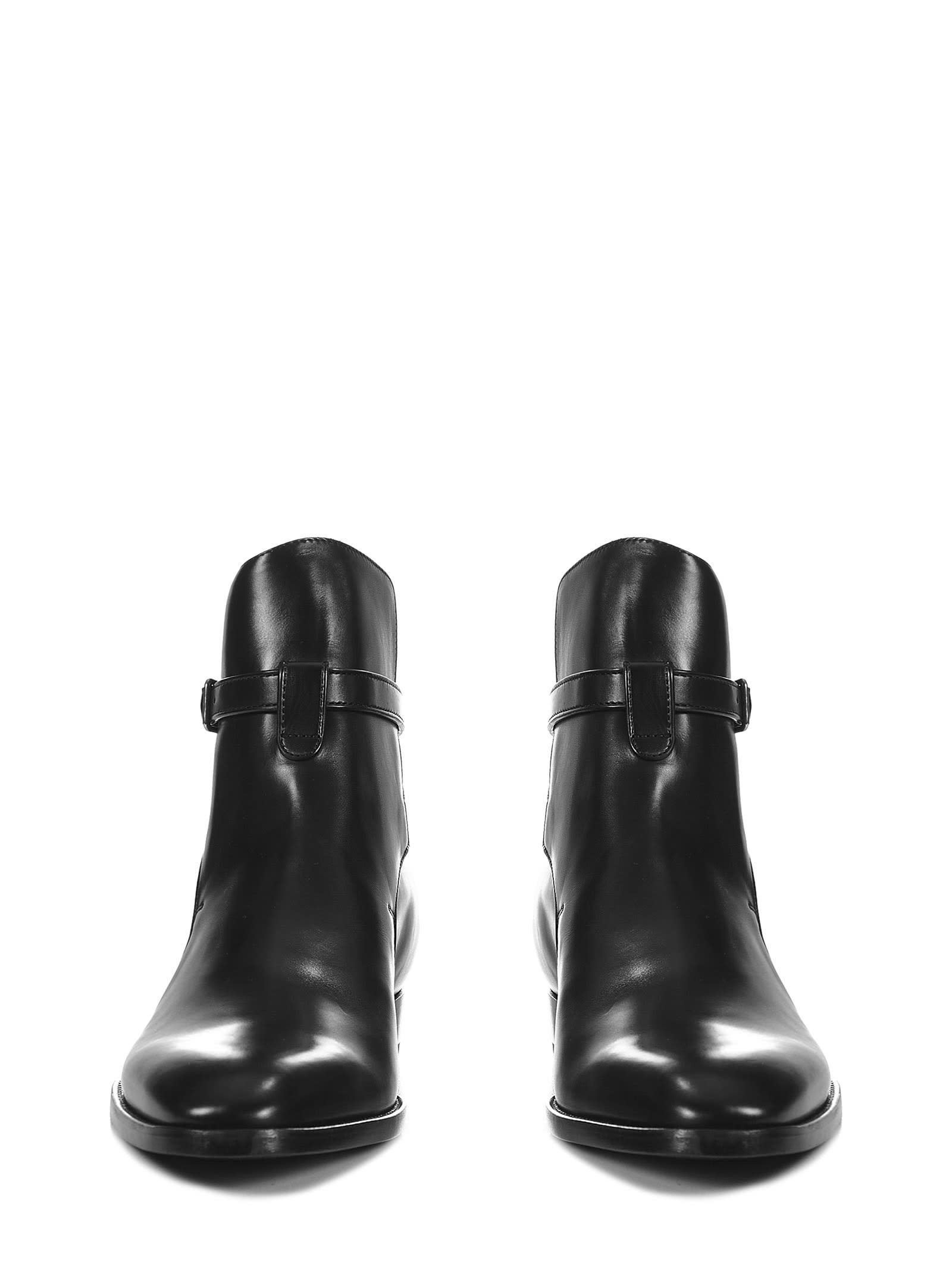 Shop Saint Laurent Wyatt 30 Jodhpur Boots In Black