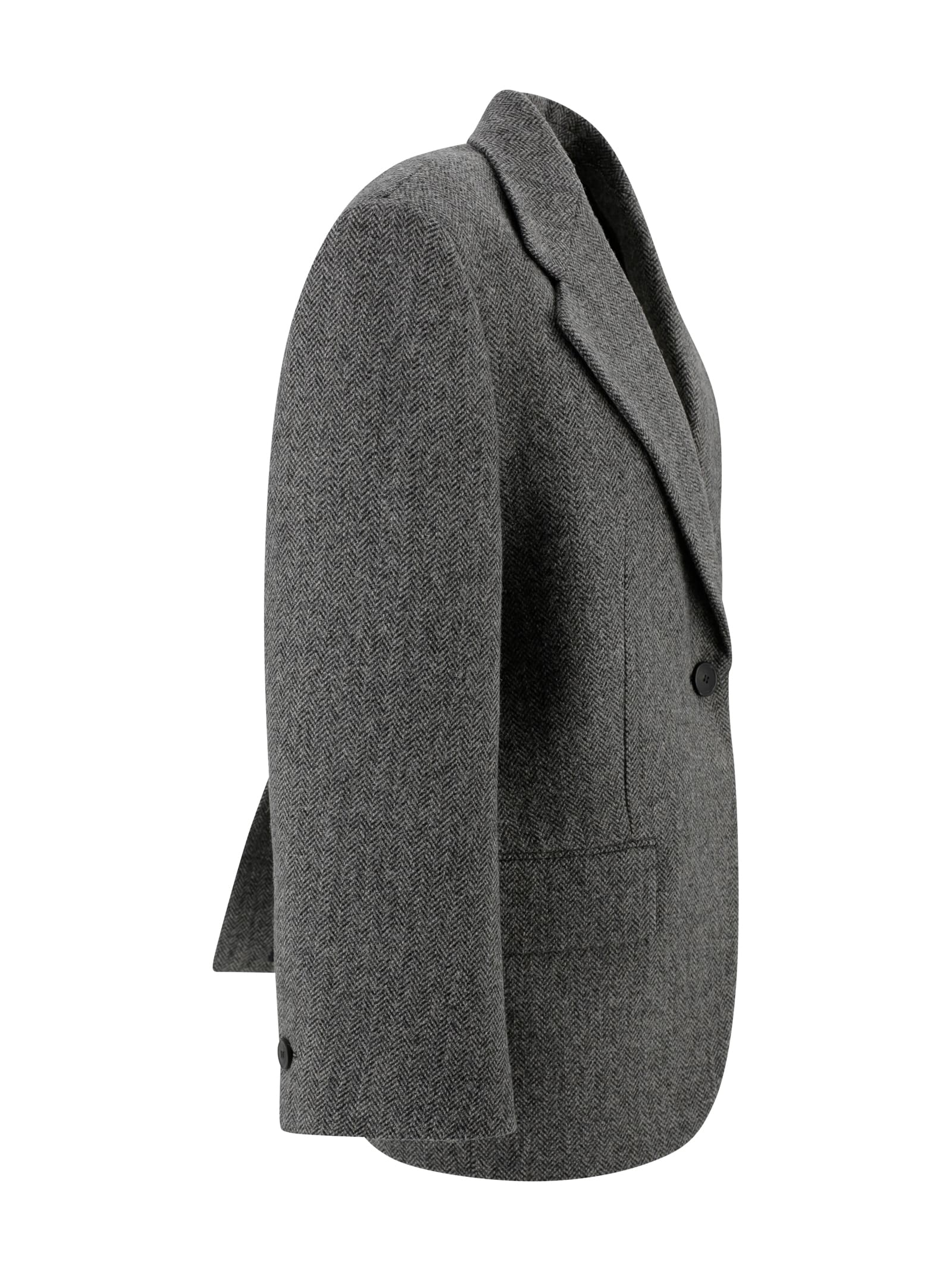 Weekend Max Mara Tronto Wool Single Breasted Blazer In Gray