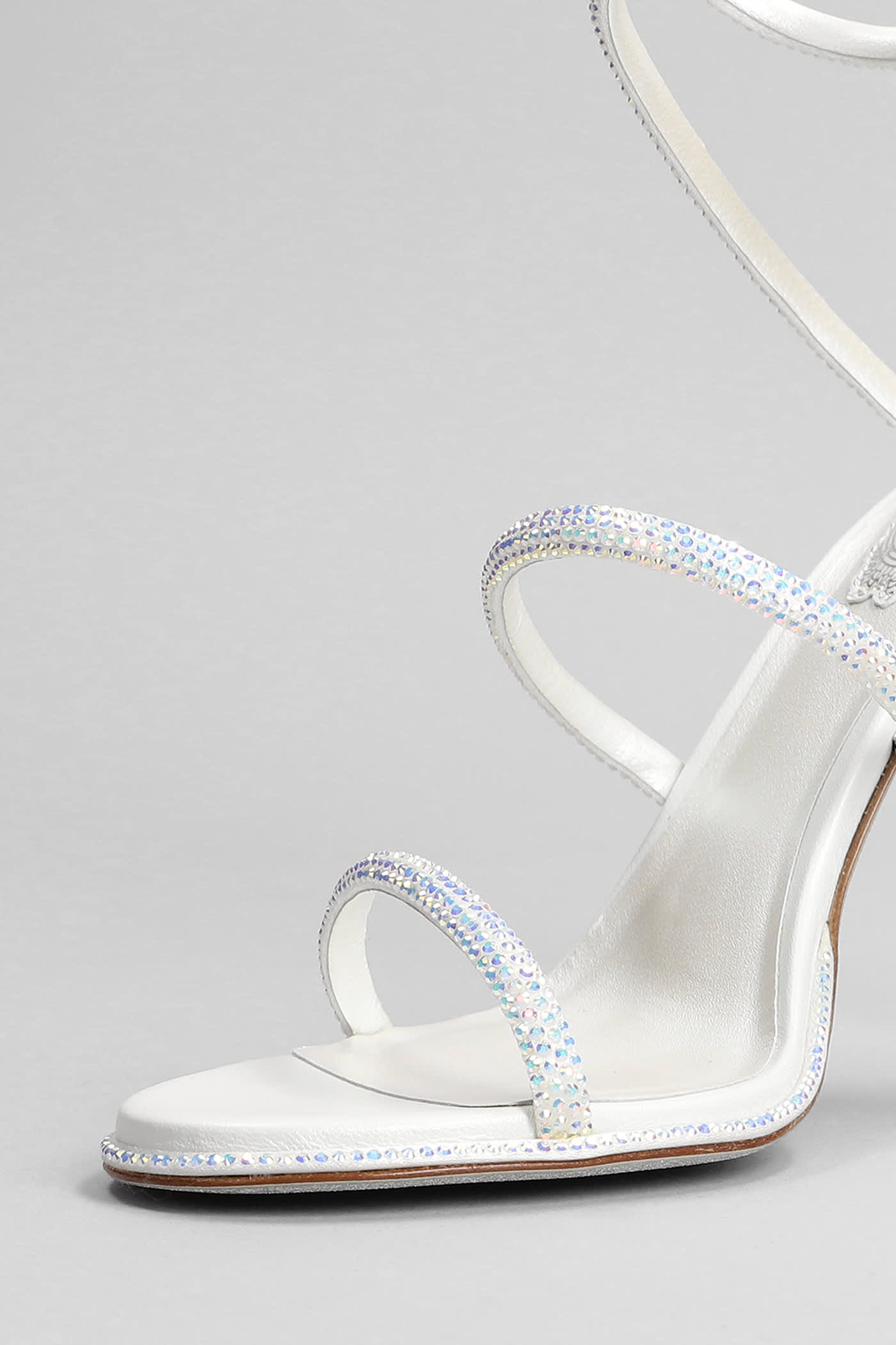 RENÉ CAOVILLA SANDALS IN WHITE LEATHER 