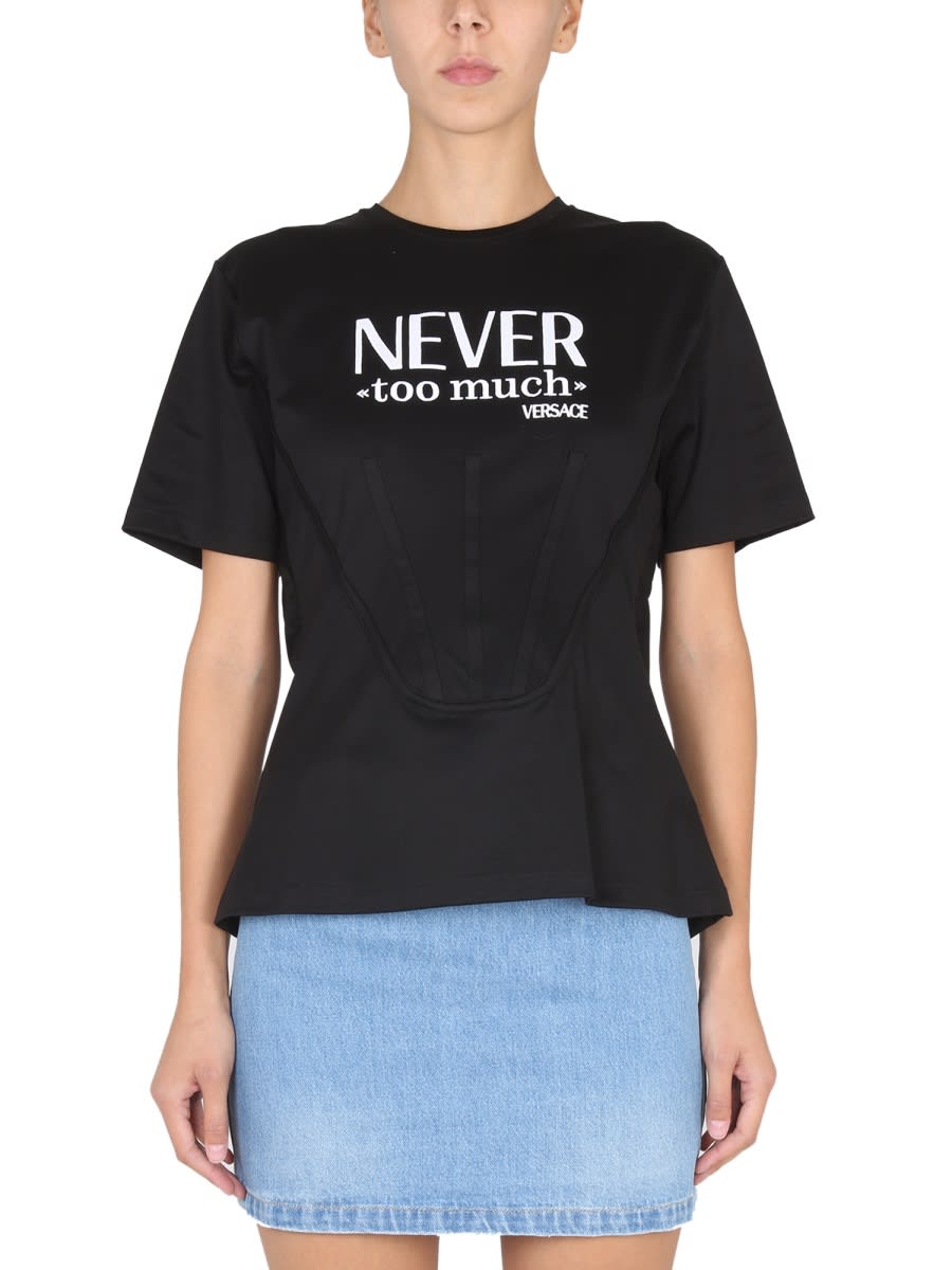 Shop Versace Never Too Much Corset T-shirt In Black