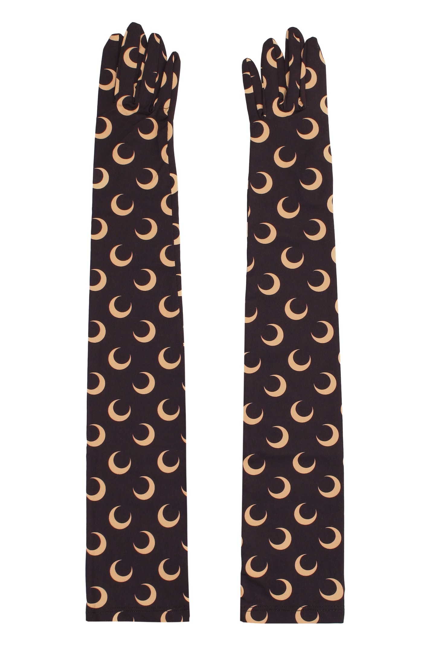 Marine Serre Brown Second Skin Long Gloves In Brown