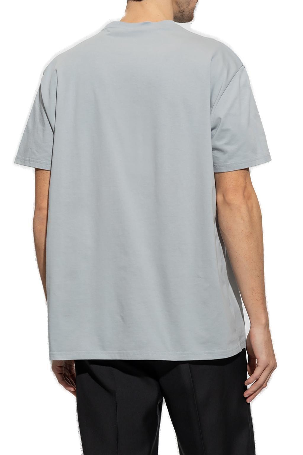 Shop Alexander Mcqueen Logo Printed Crewneck T-shirt In Grey