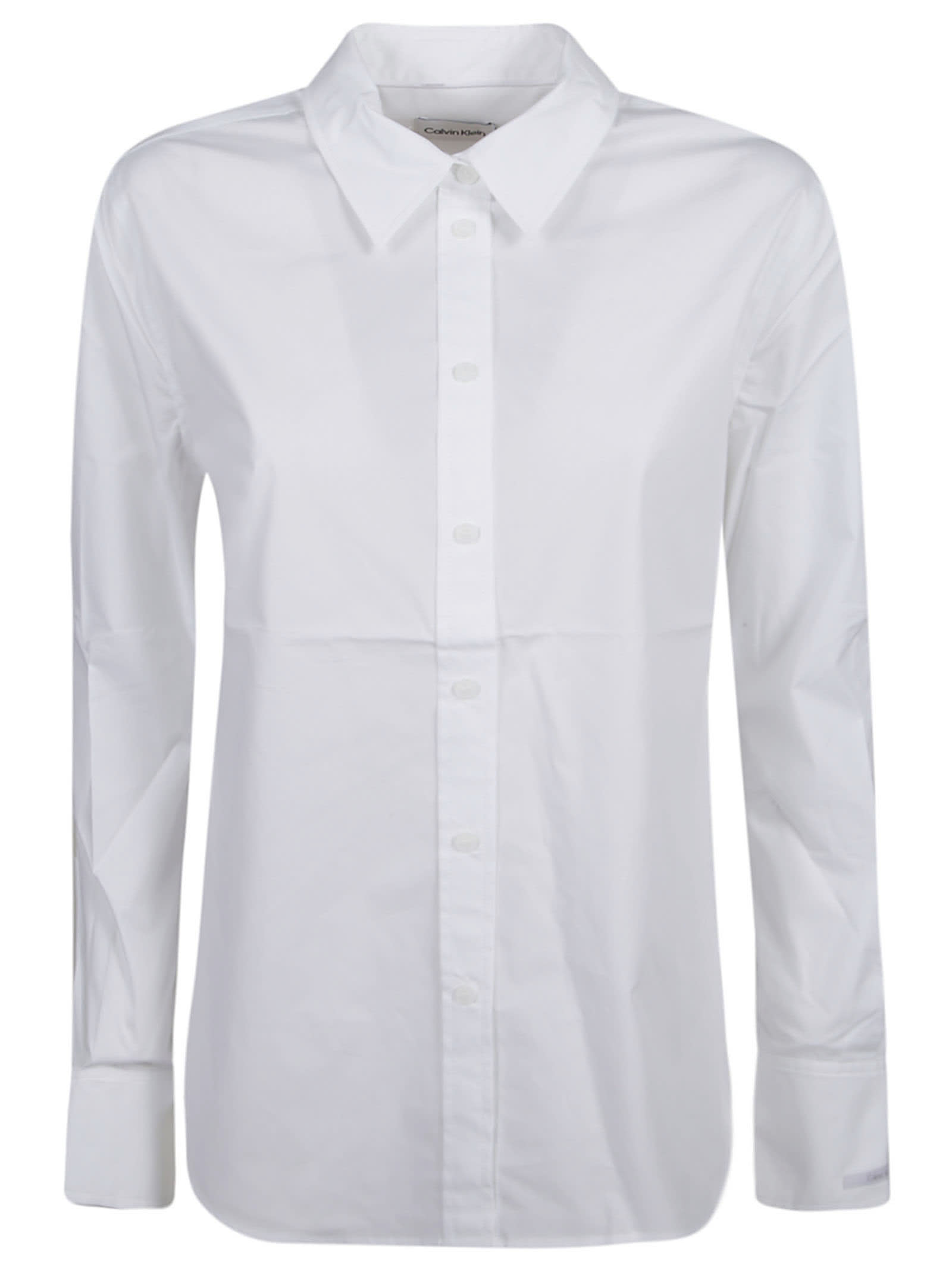 Calvin Klein Slim Fit Cotton Shirt In White