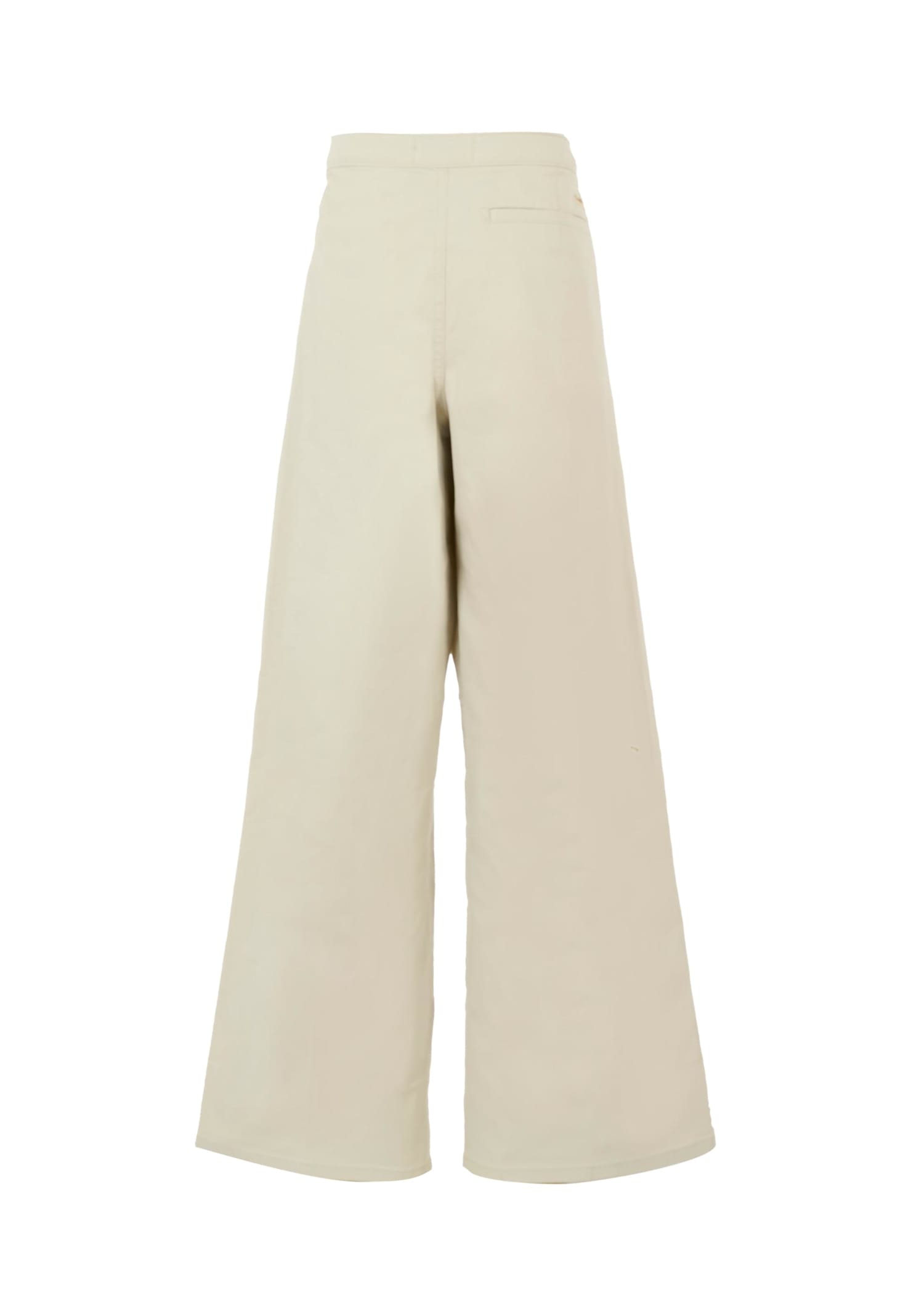 Calvin Klein Beige Trousers For Girl With Logo In Neutral