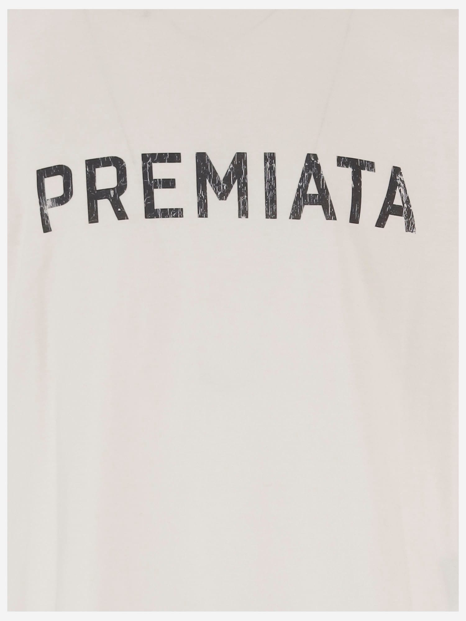 Premiata Logo-print Graphic-print T-shirt In Neutral