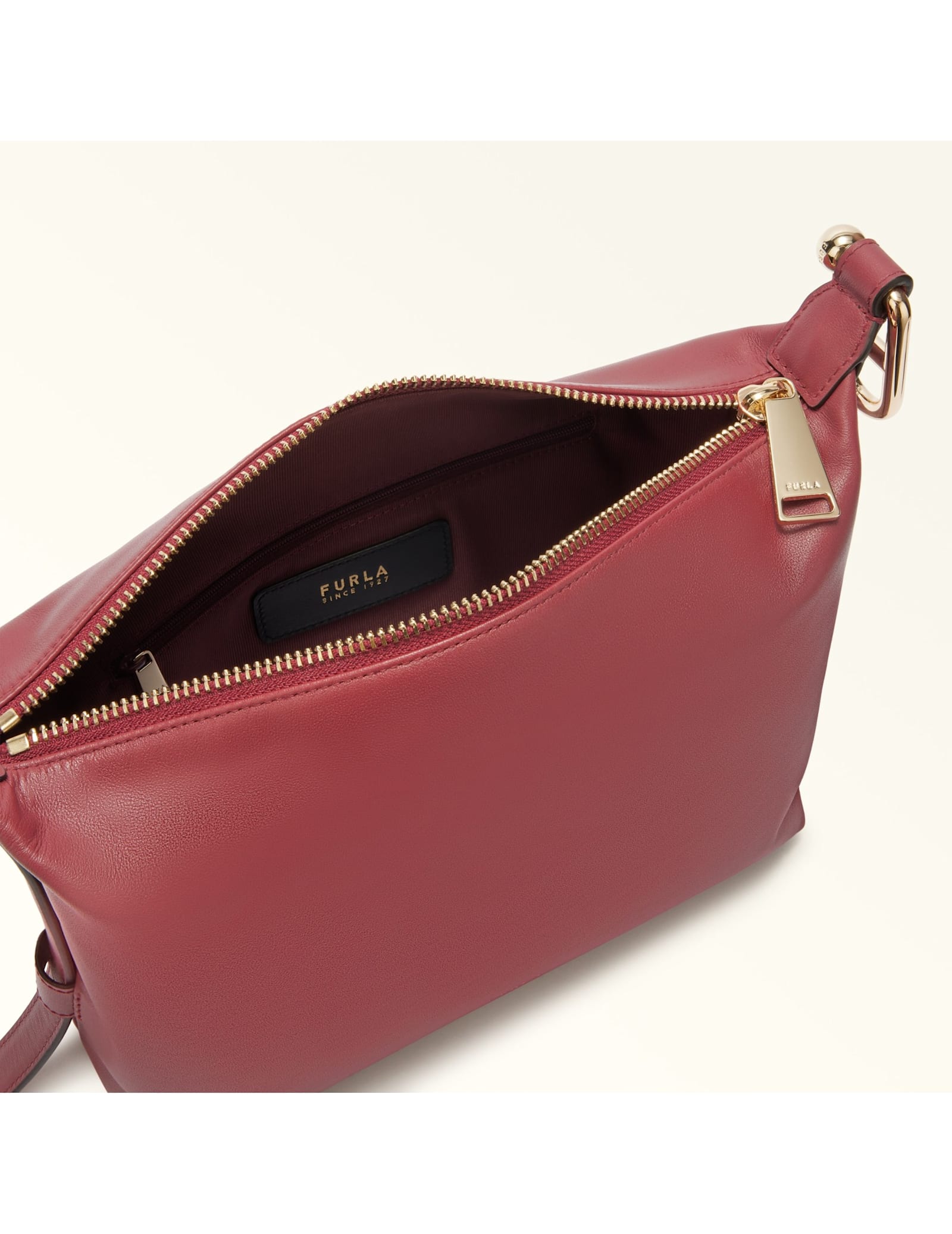 Furla Leather Hobo Bag In Red