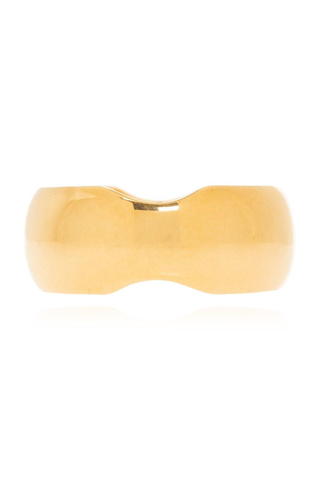Shop Balenciaga Double Brass Ring In Gold