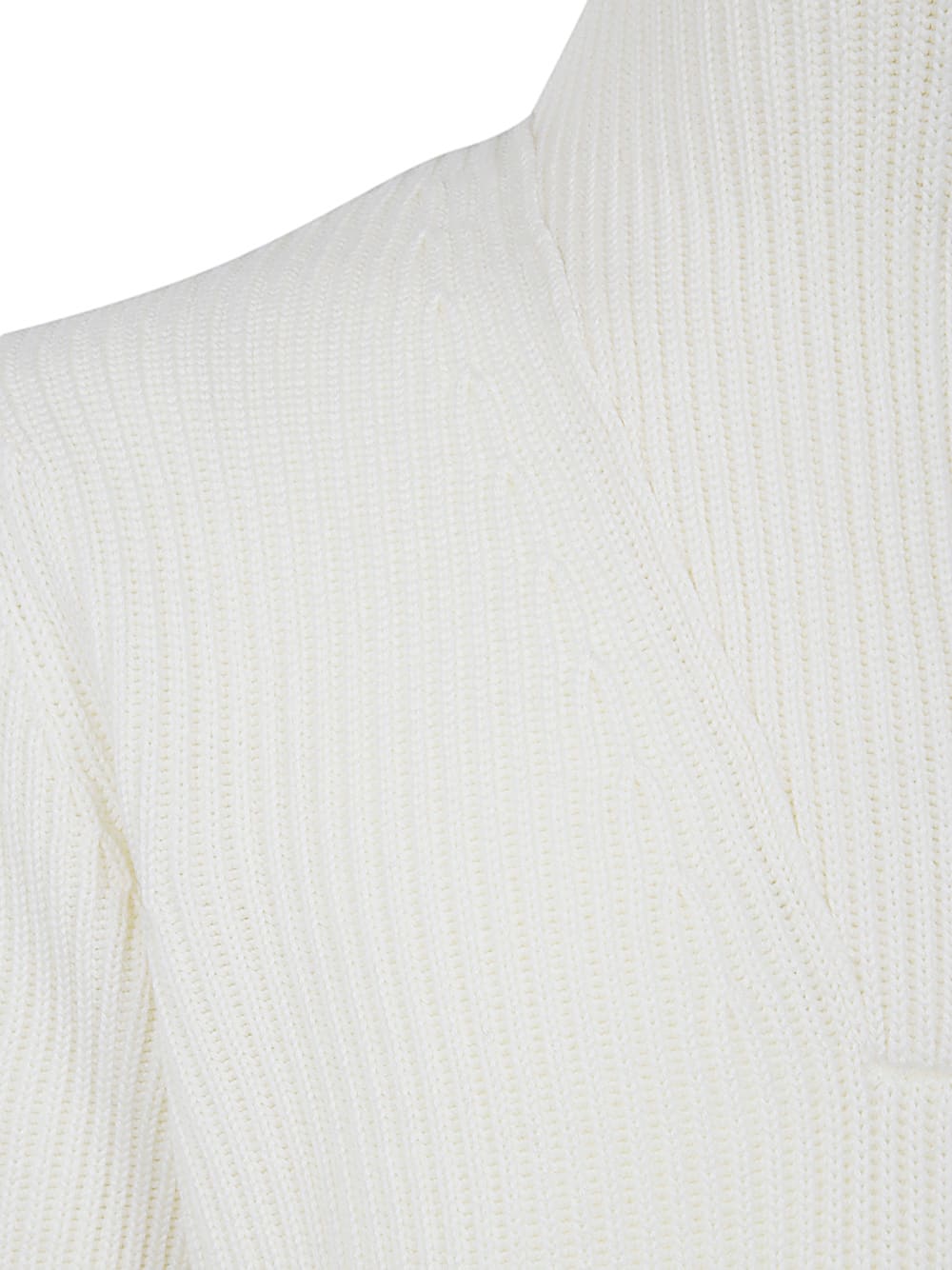 Shop Filippo De Laurentiis Long Sleeves Half Zip In Milk