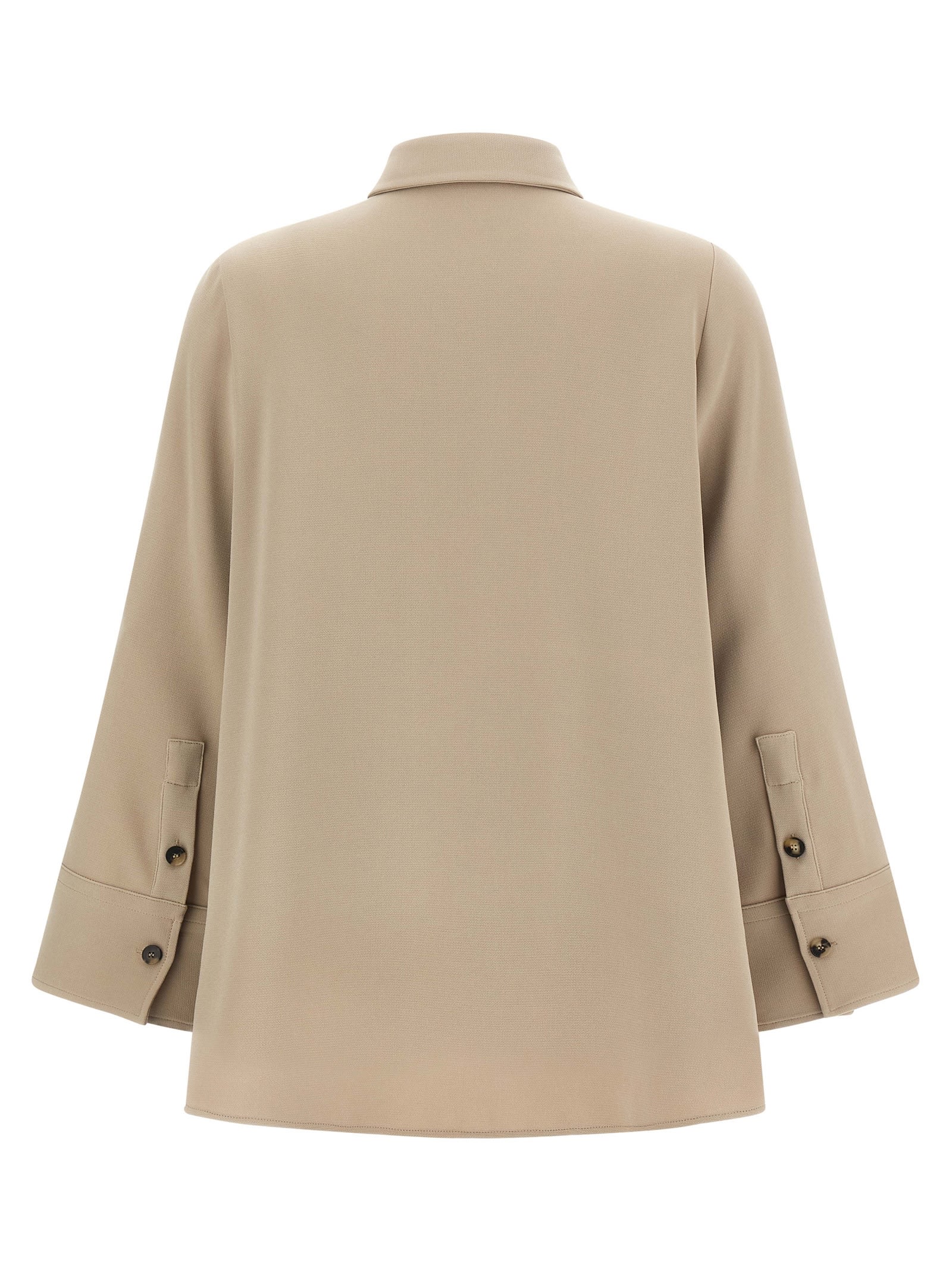 Alberto Biani Three Quarter Sleeve Relaxed Fit Shirt In Nude