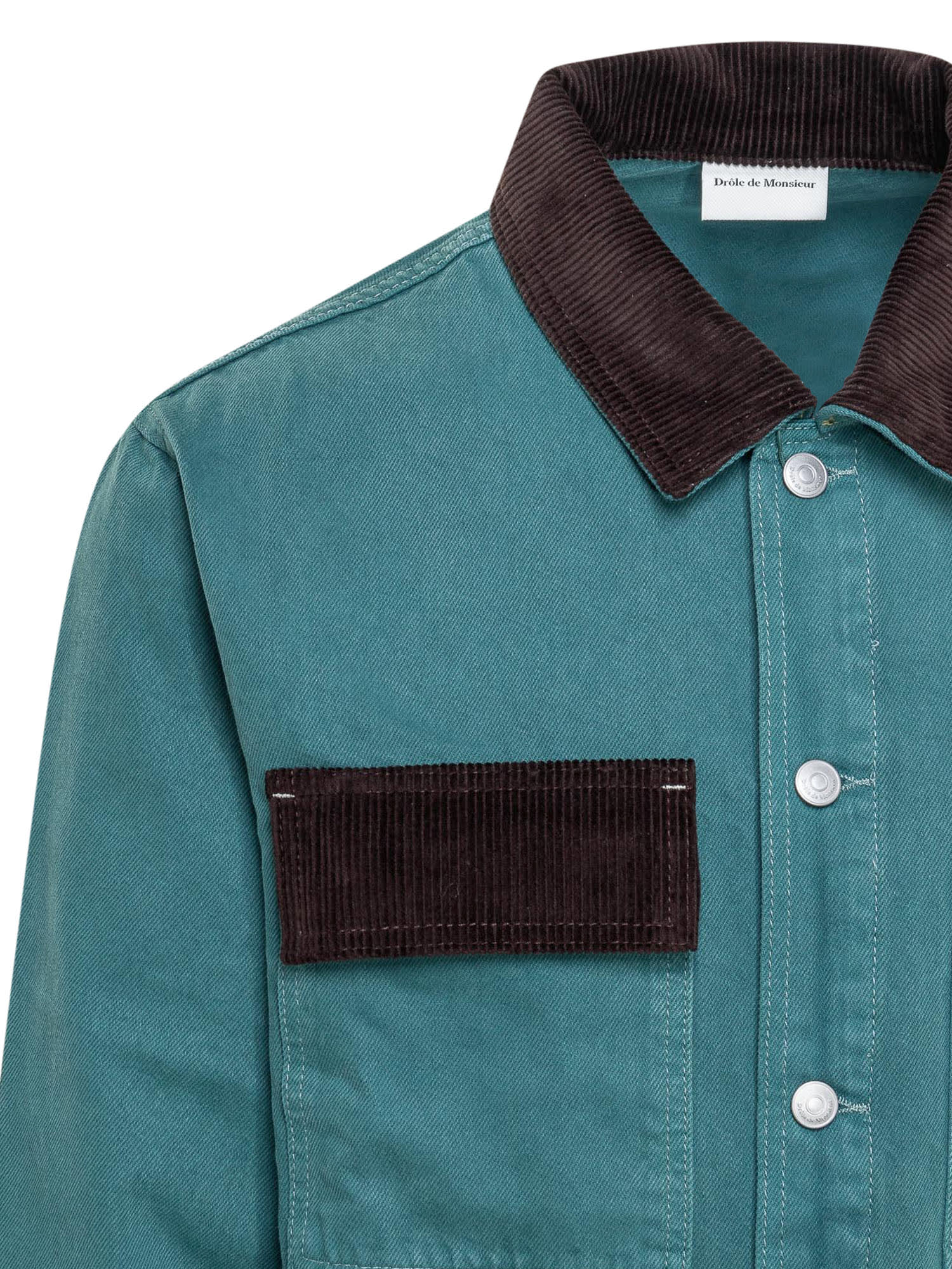 Shop Drôle De Monsieur La Veste Denim Jacket In Green