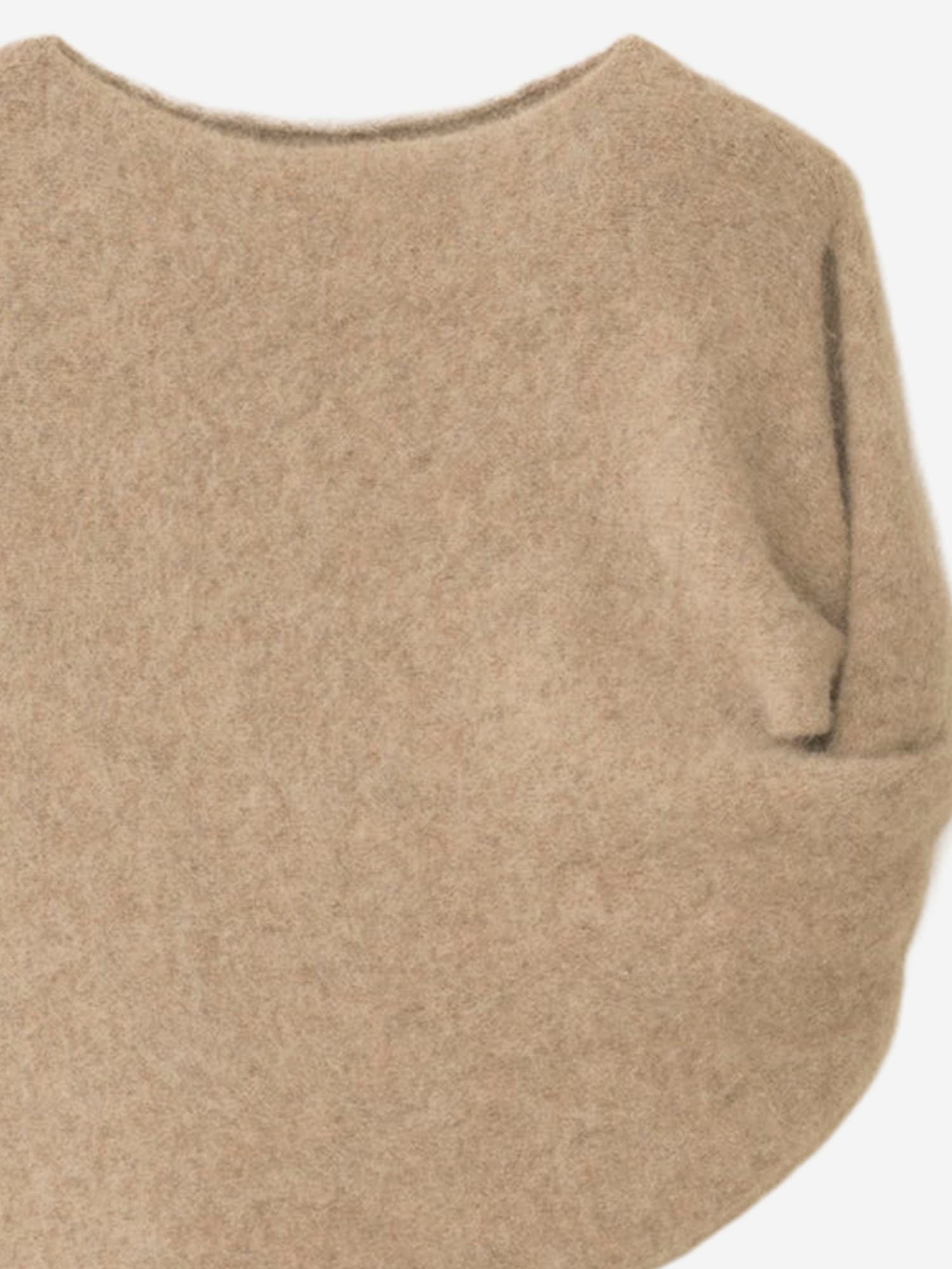 Lauren Manoogian Alpaca Blend Shawl With Knotted Shoulder In Brown