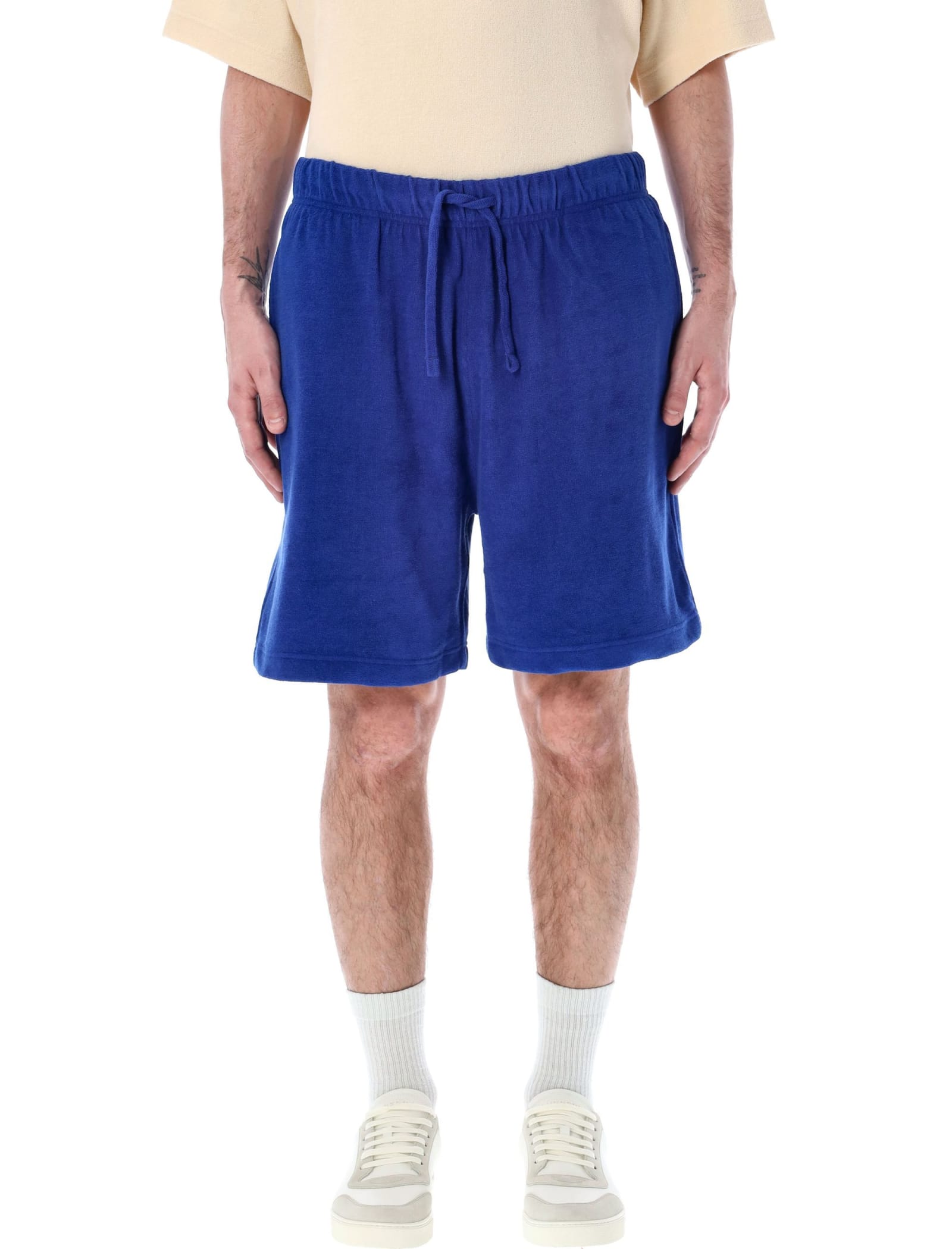 Shop Burberry Towelling Shorts In Knight