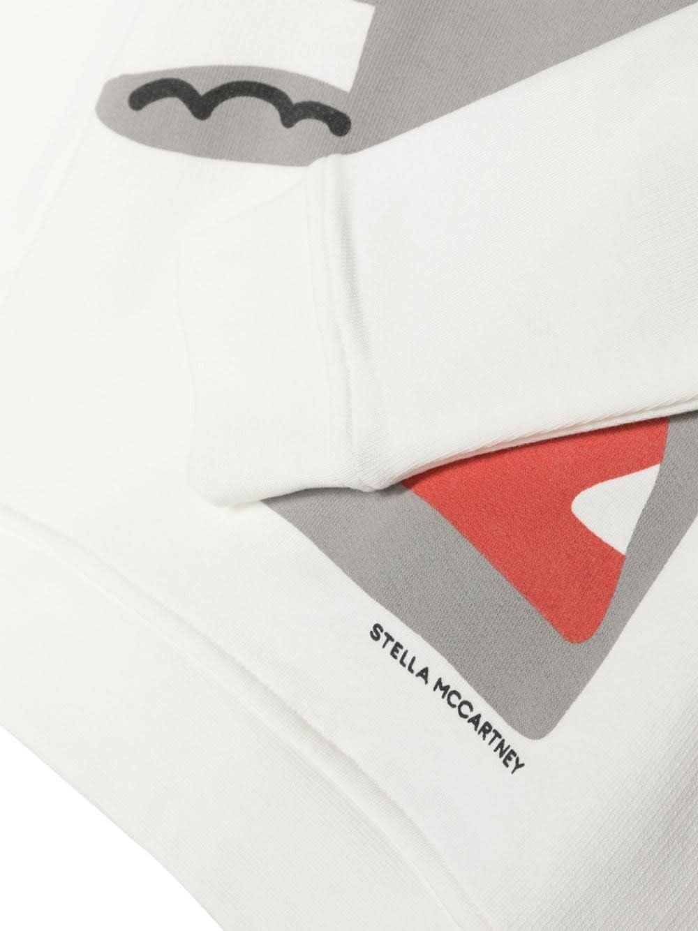 Shop Stella Mccartney Ivory Sweatshirt With Shark Motif In White